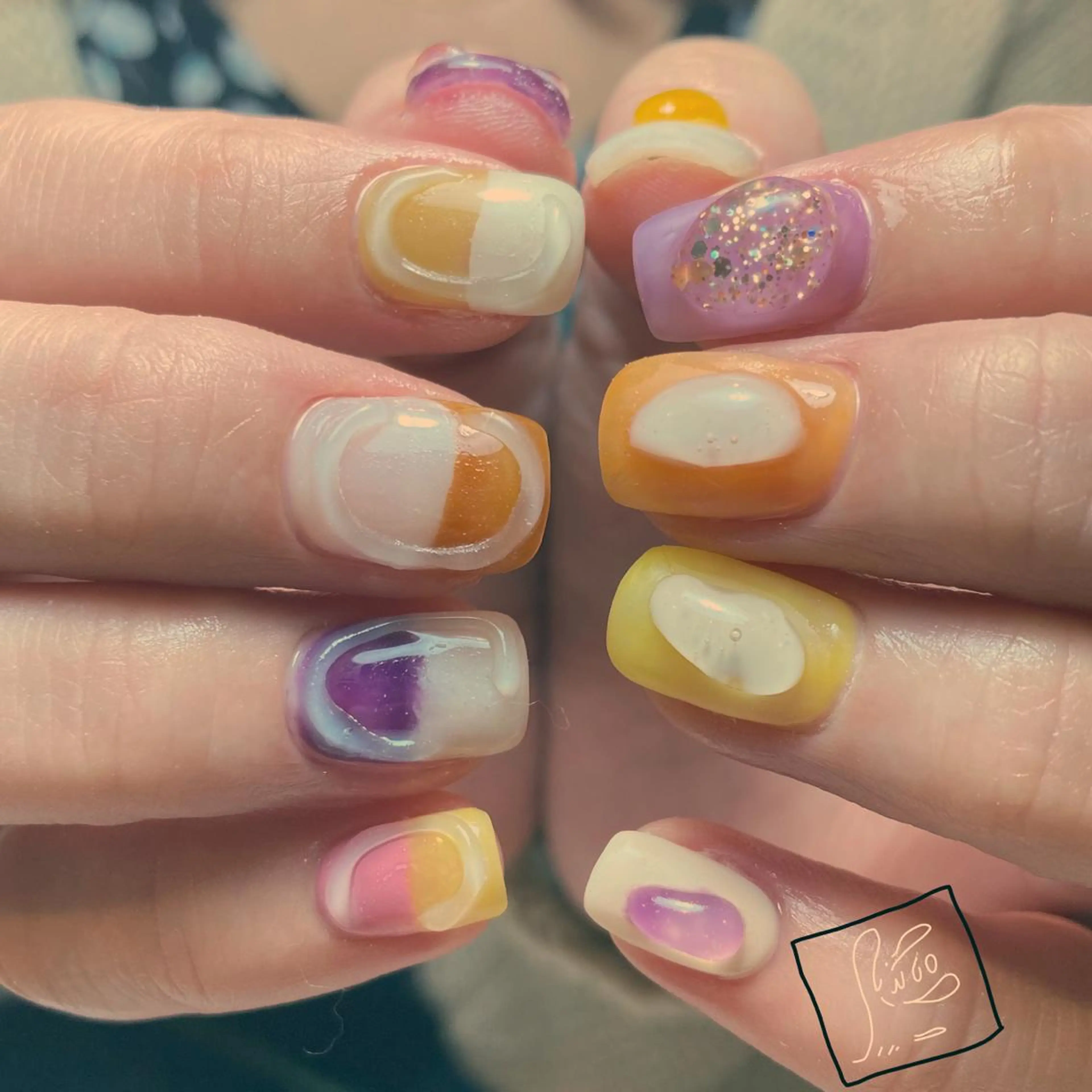 ネイル アートネイル クリアネイル フットネイル 持ち込み ニュアンスネイル ハンドネイル hamaguchi licoのネイルデザイン