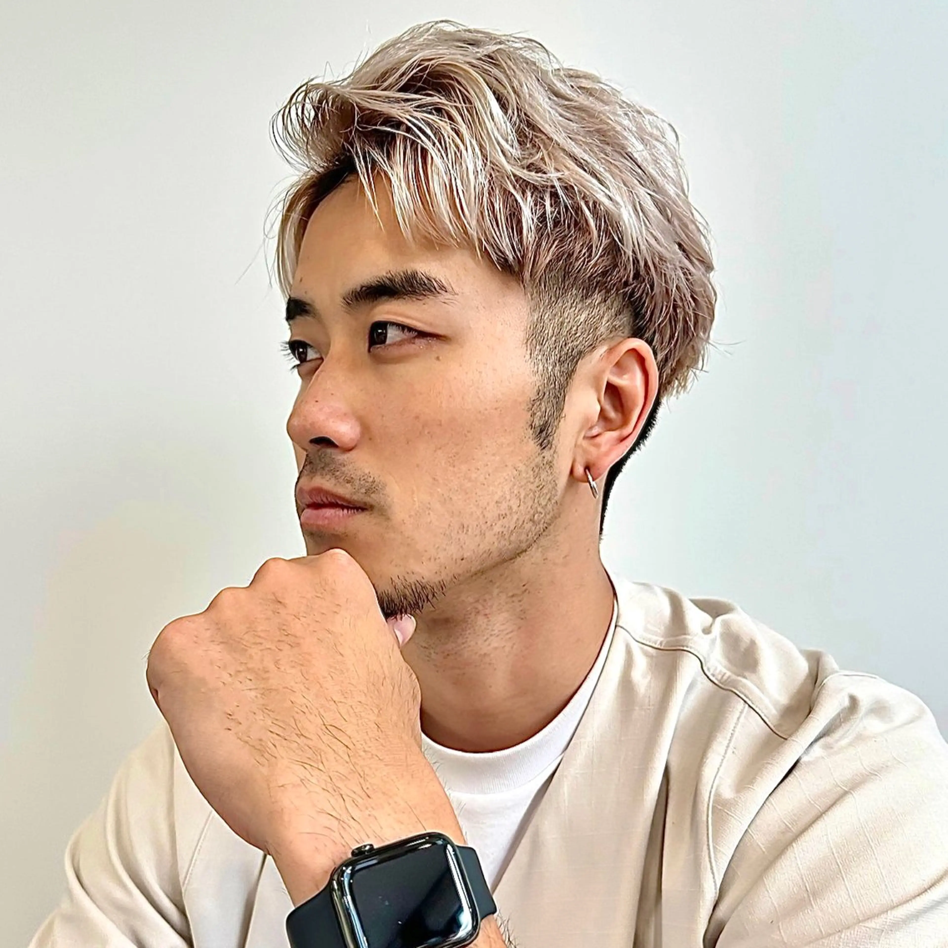ショート カラー メンズ メンズハイトーン ハイトーンカラー 朝楽メンズパーマ 🥇メンズカット吉田のヘアスタイル