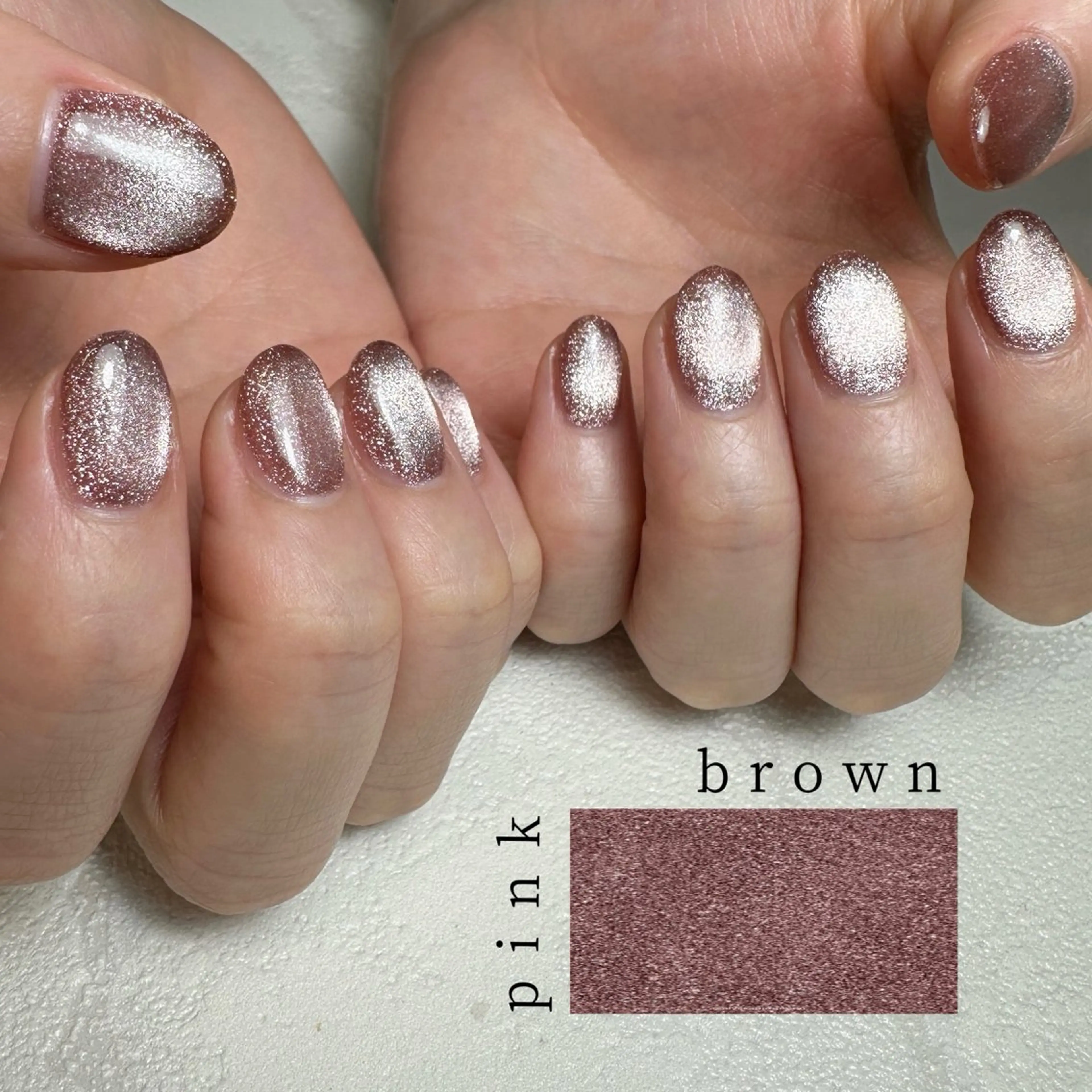 ネイル ブラウン マグネットネイル mowa 🌿‬ kanaのネイルデザイン