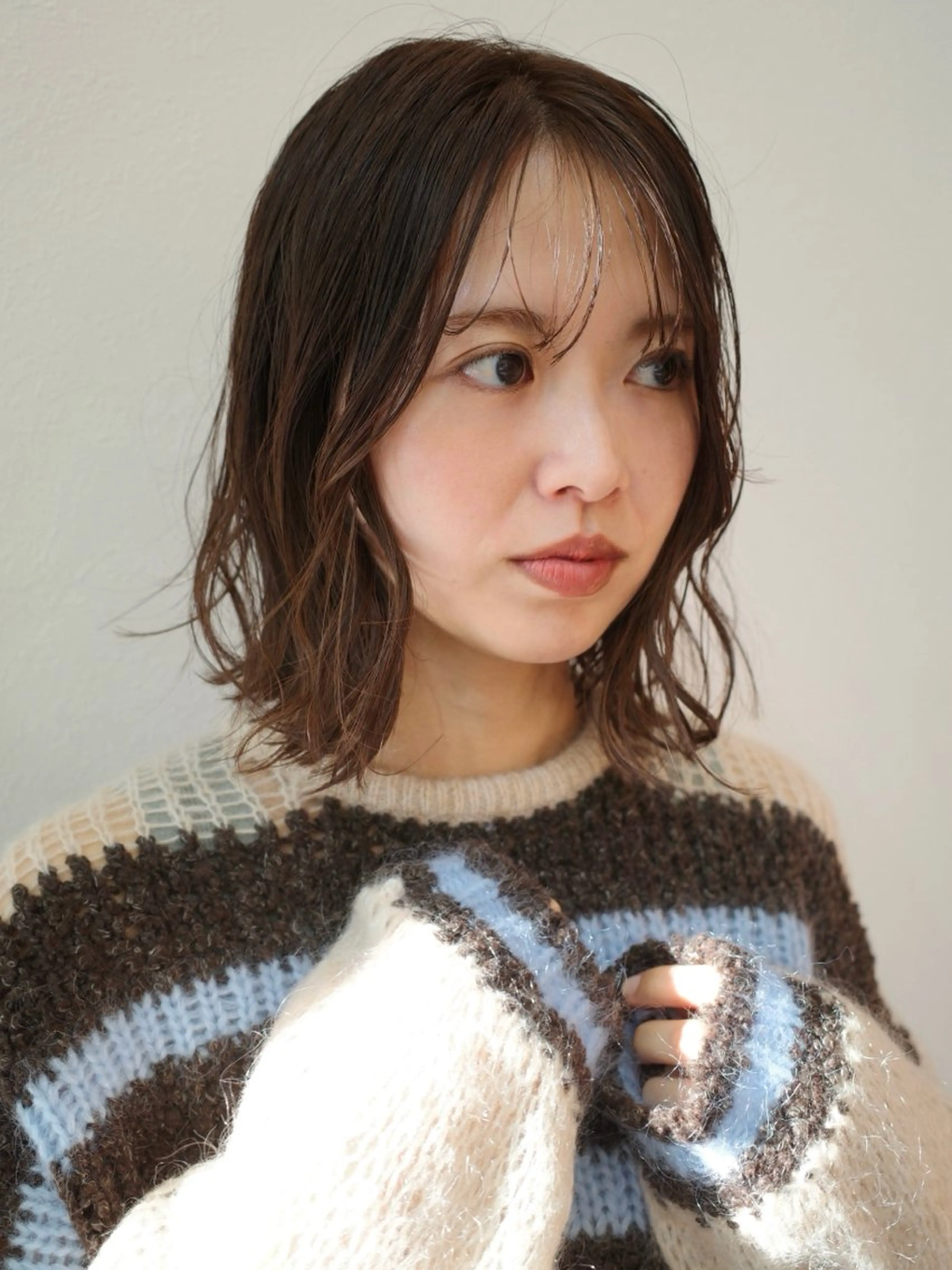 ミディアム カラー ボブ カット トリートメント 村田 萌のヘアスタイル