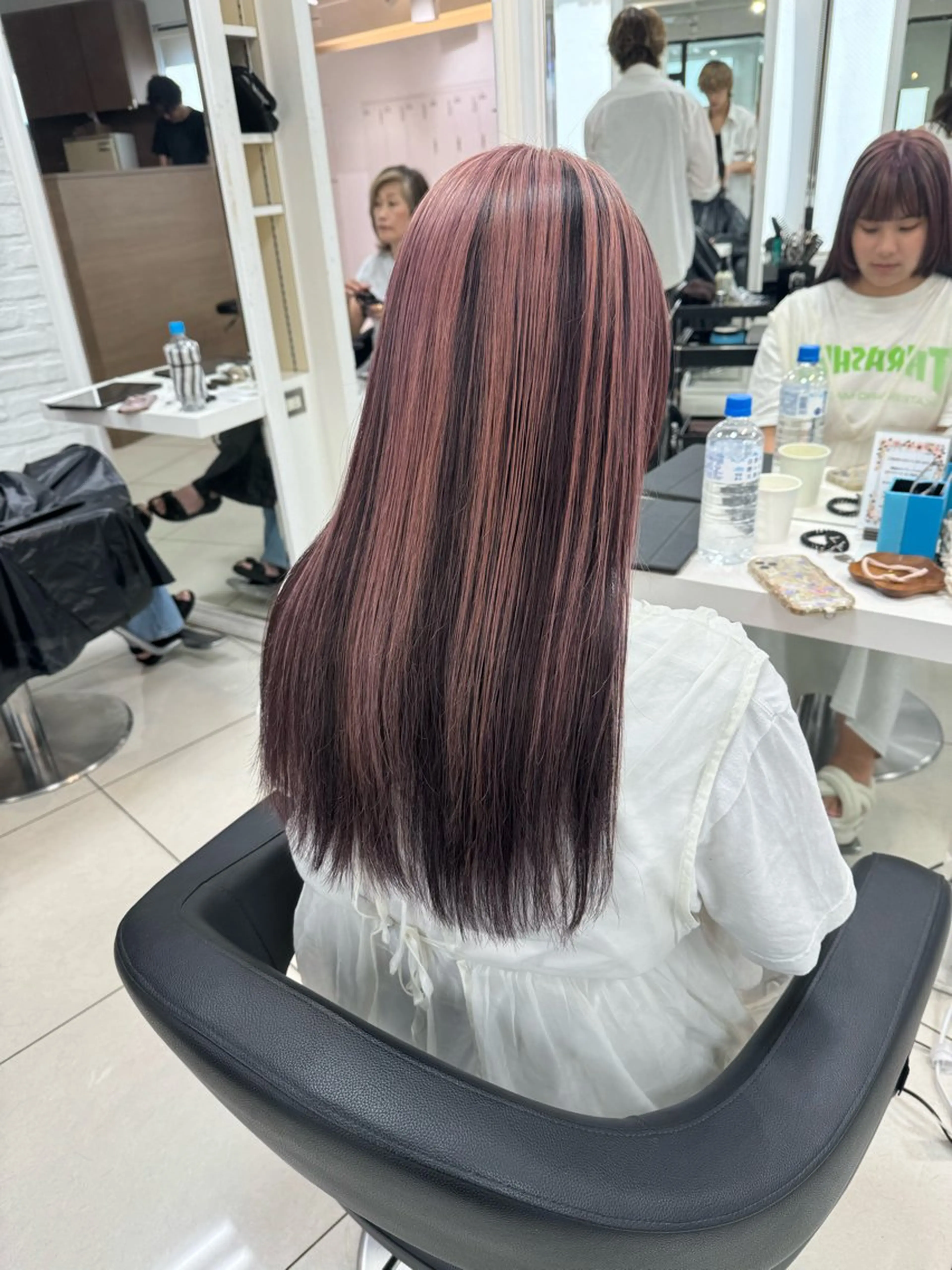 ロング カラー ベージュカラー ブリーチ イルミナカラー ピンクカラー ピンクベージュ カット ヘアカラー トリートメント 【髪質改善】 kasumi🌷🌷のヘアスタイル
