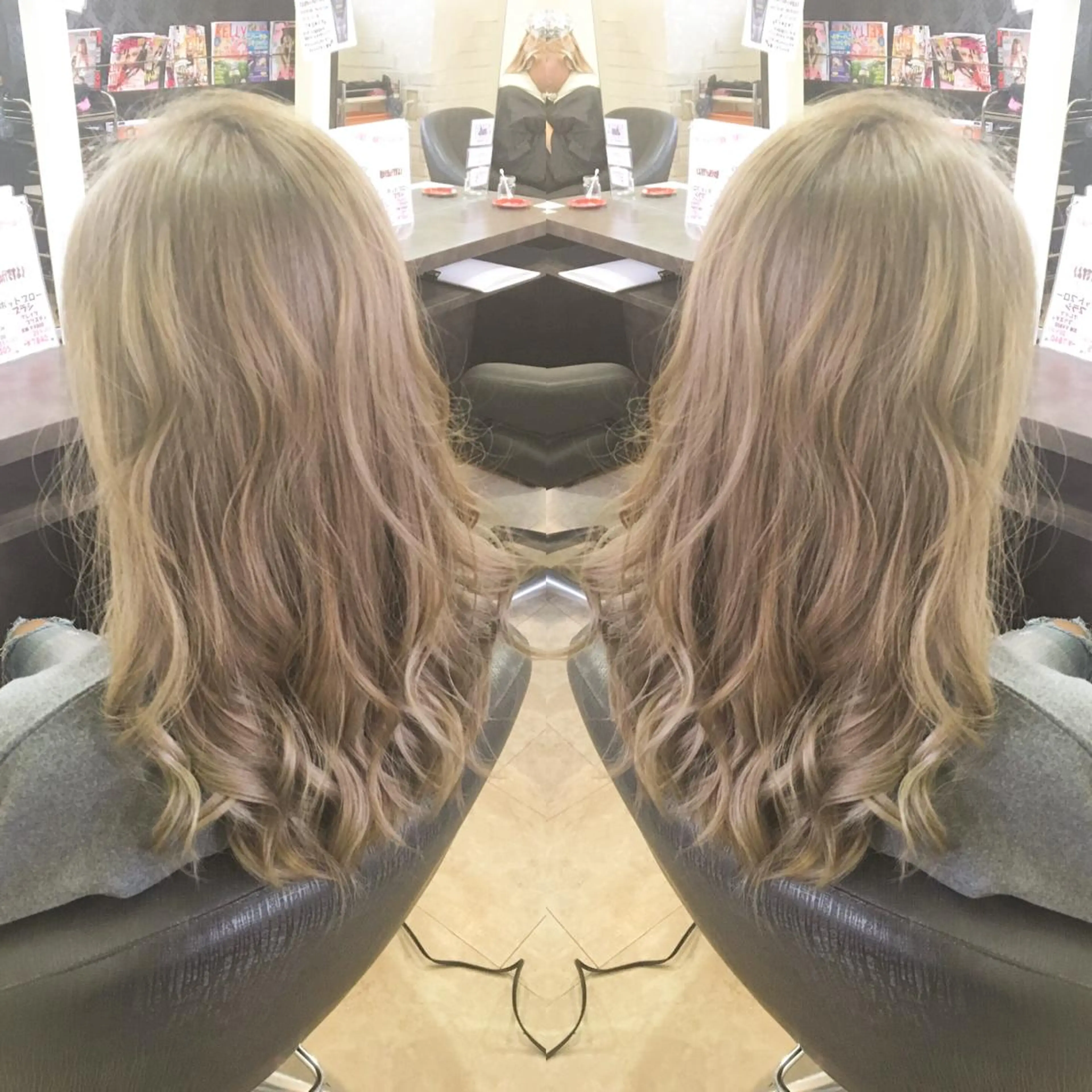 ロング カラー カット ヘアカラー トリートメント 💓シールエクステ ルミエールのヘアスタイル