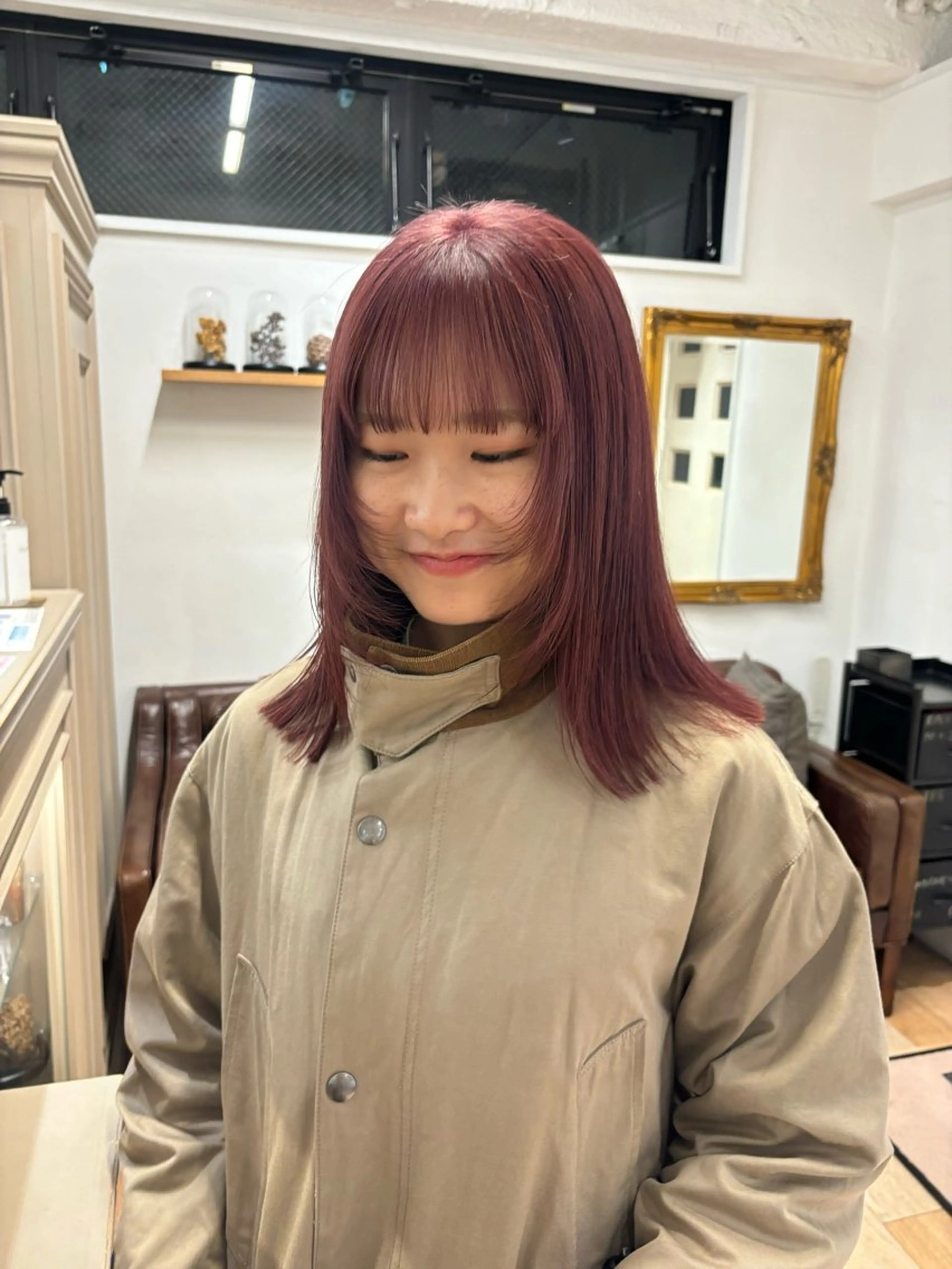 ミディアム カラー カット ヘアカラー トリートメント オリーブ/縮毛♡ Natsuno🩰のヘアスタイル