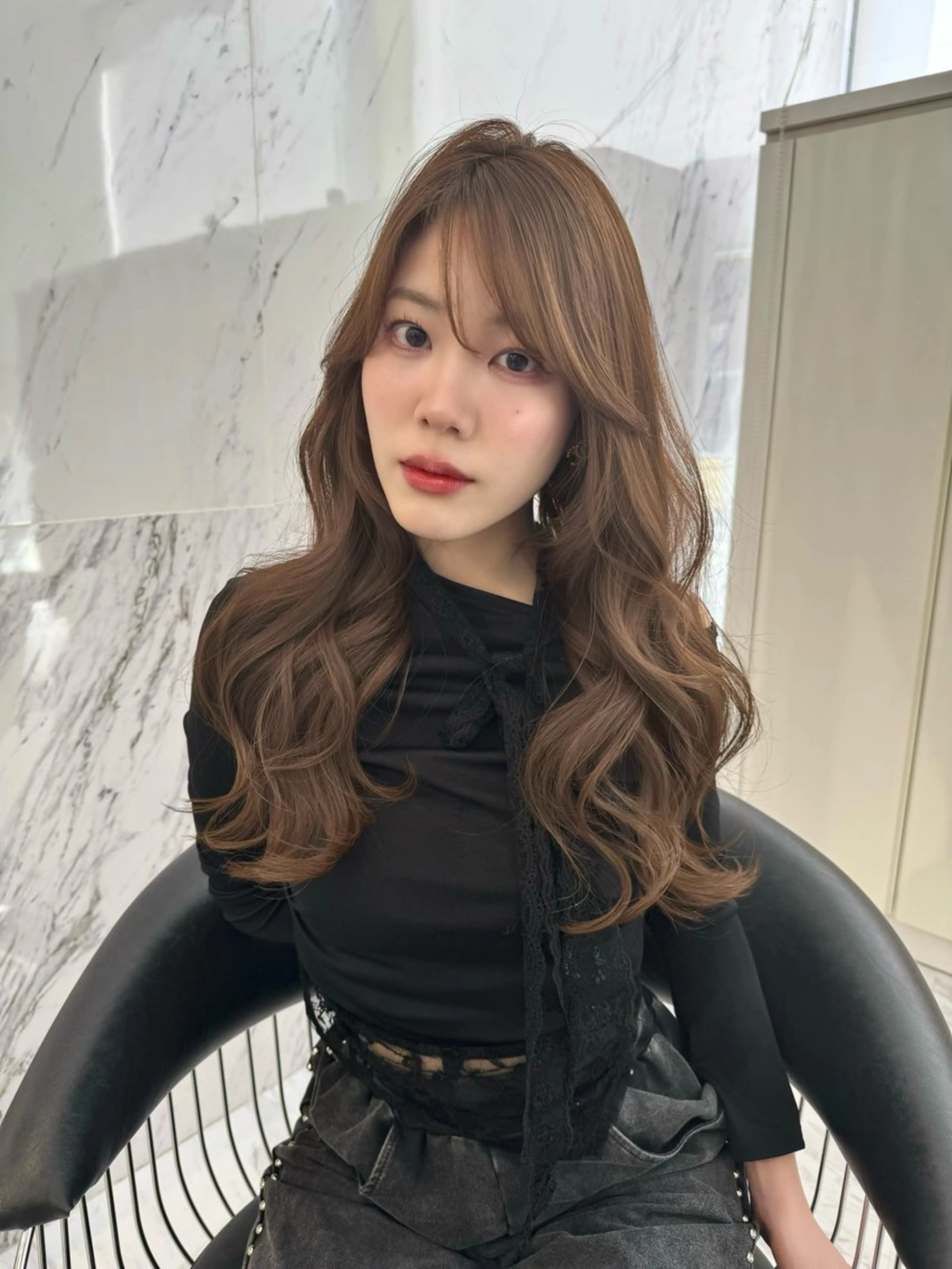 ロング ヘアカラー ParveMix🍀 藤原愛未のヘアスタイル