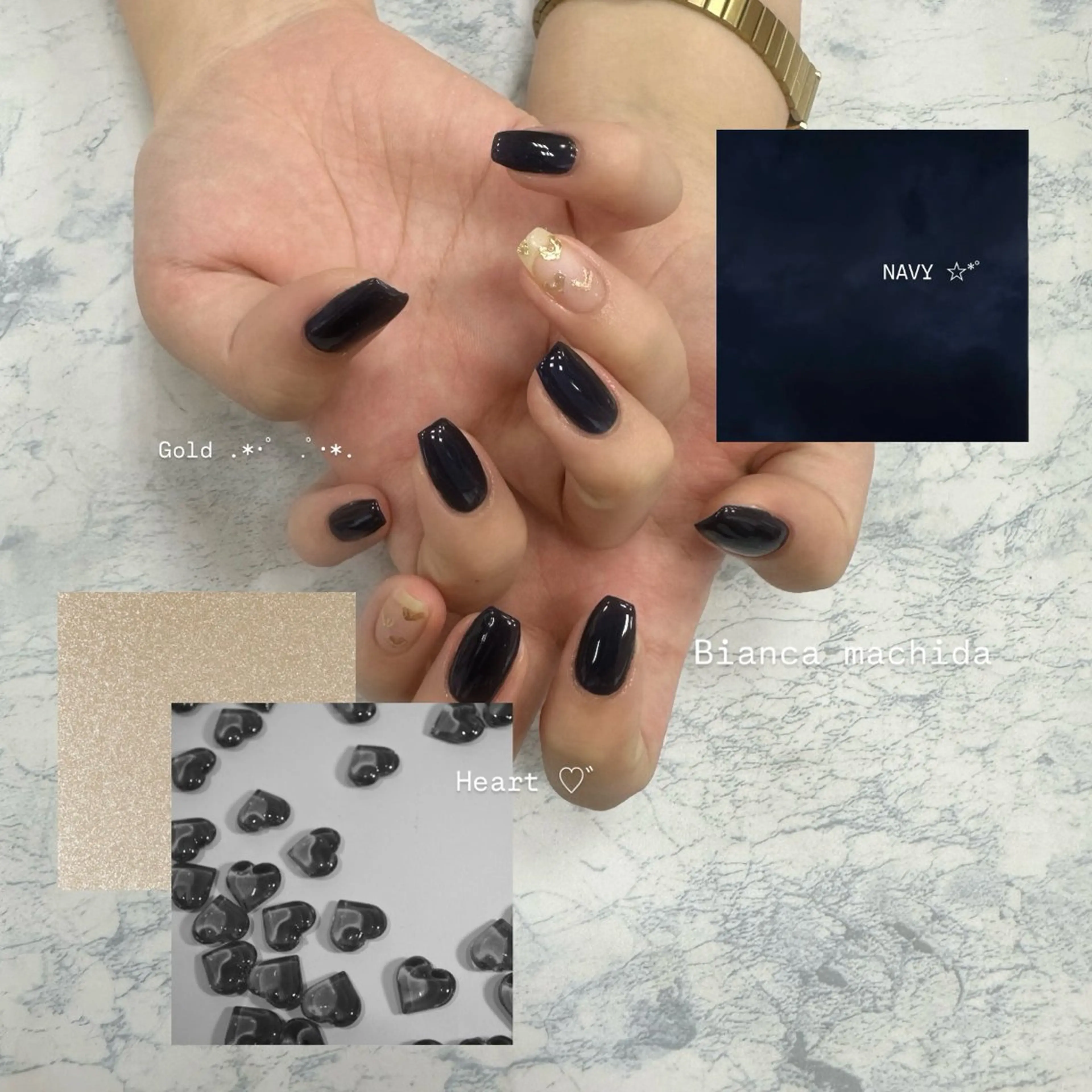 〈初回ソフトオフ無料⟡.·〉(オフあり）🖤ハンドワンポイントアート🖤 【N ￥ 6,130 R ￥ 7,130 】の写真