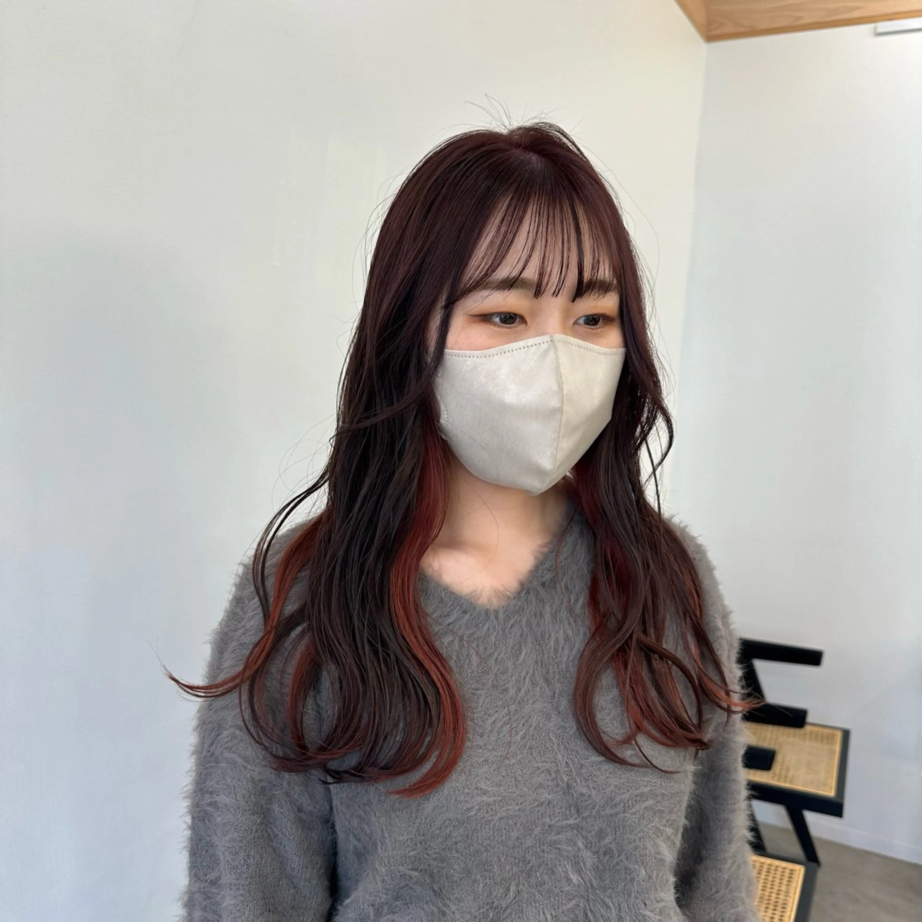 ロング カラー オレンジ オレンジピンク ピンクカラー さとう あやかのヘアスタイル