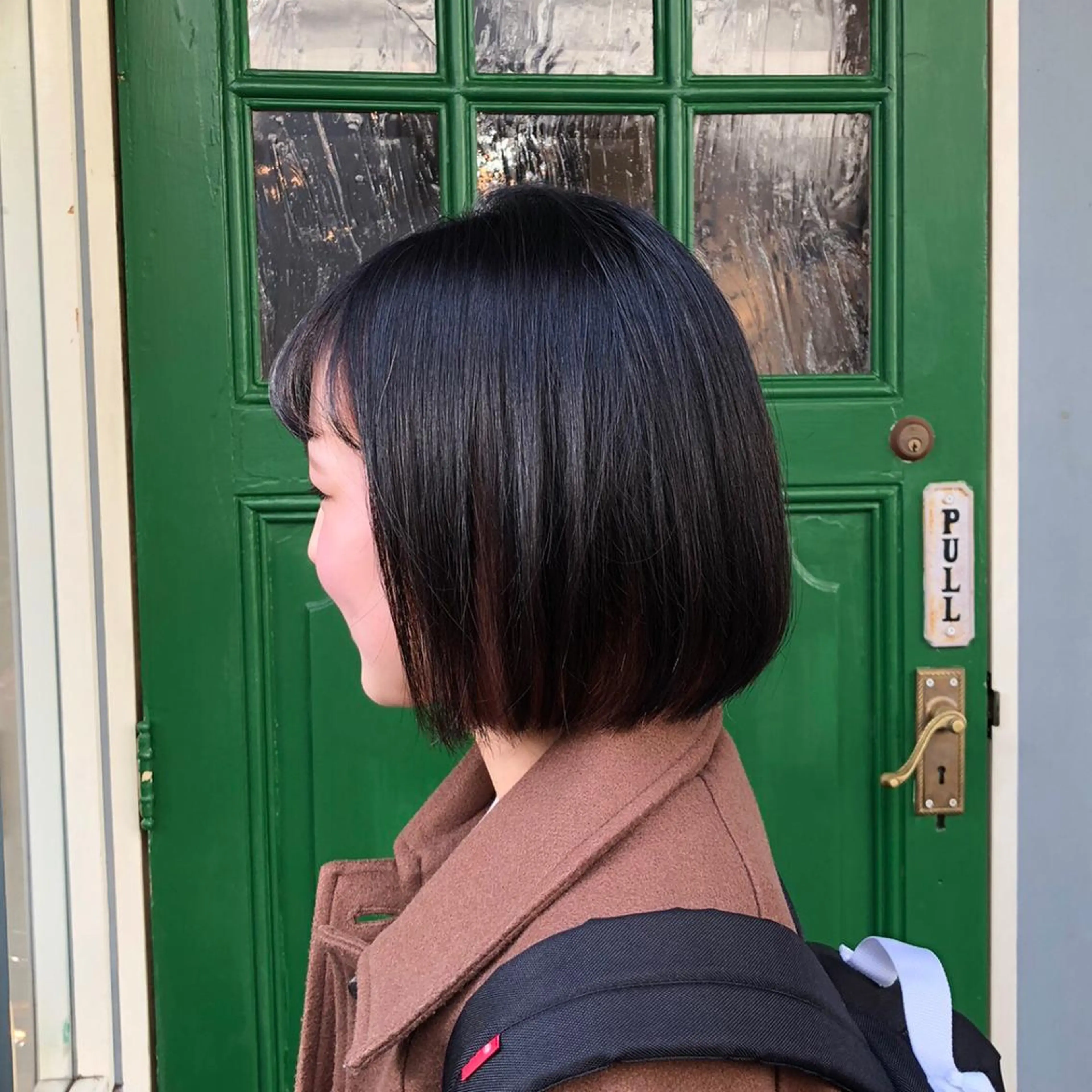 ショート 切りっぱなしボブ ボブレイヤー ボブ レイヤーカット 外ハネヘア カット ヘッドスパ BRITS 渡辺 菜々子のヘアスタイル