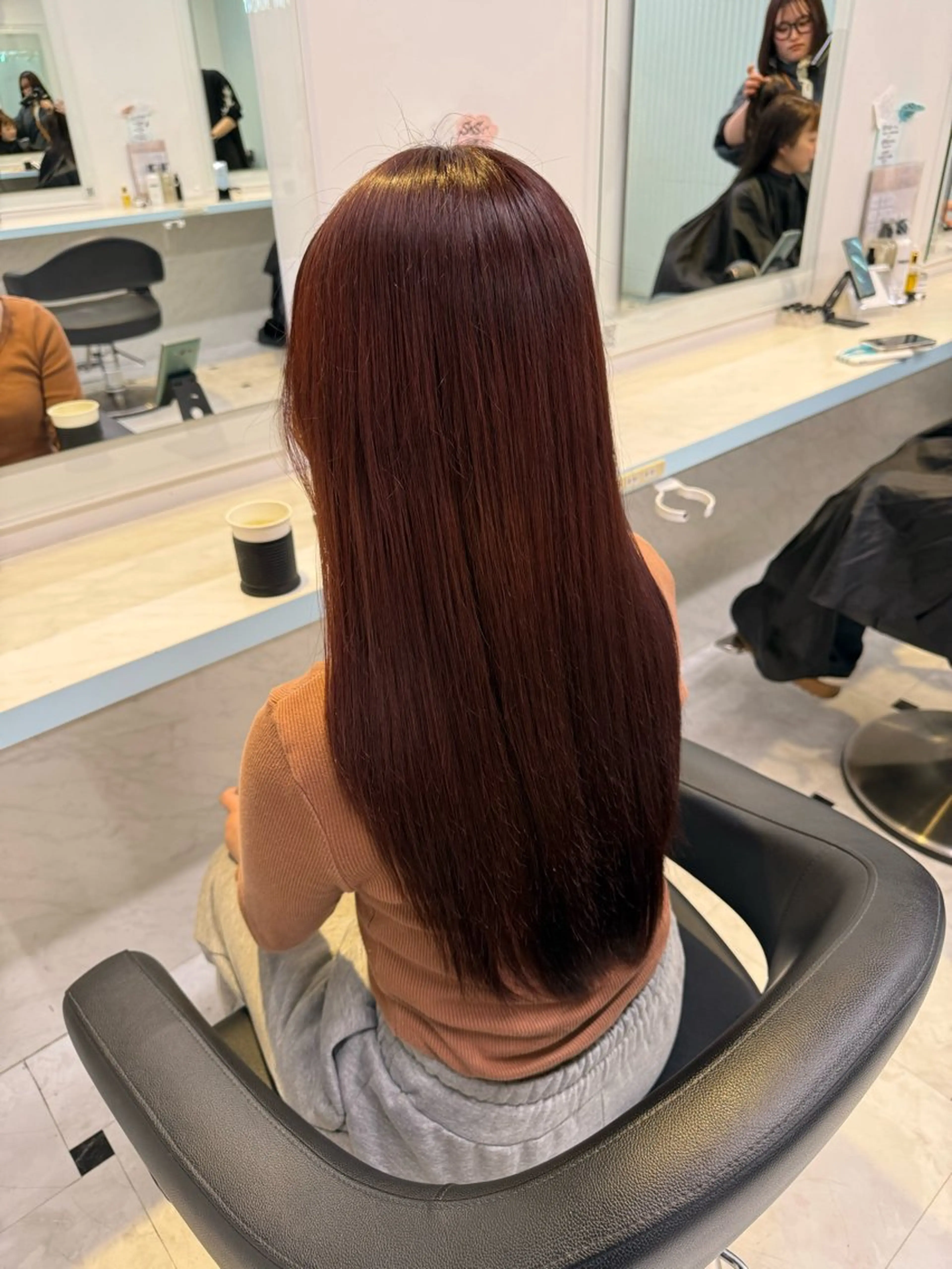 カラー ヘアカラー トリートメント 🇰🇷韓流暖色ヘア 🍒saaya🍒のヘアスタイル