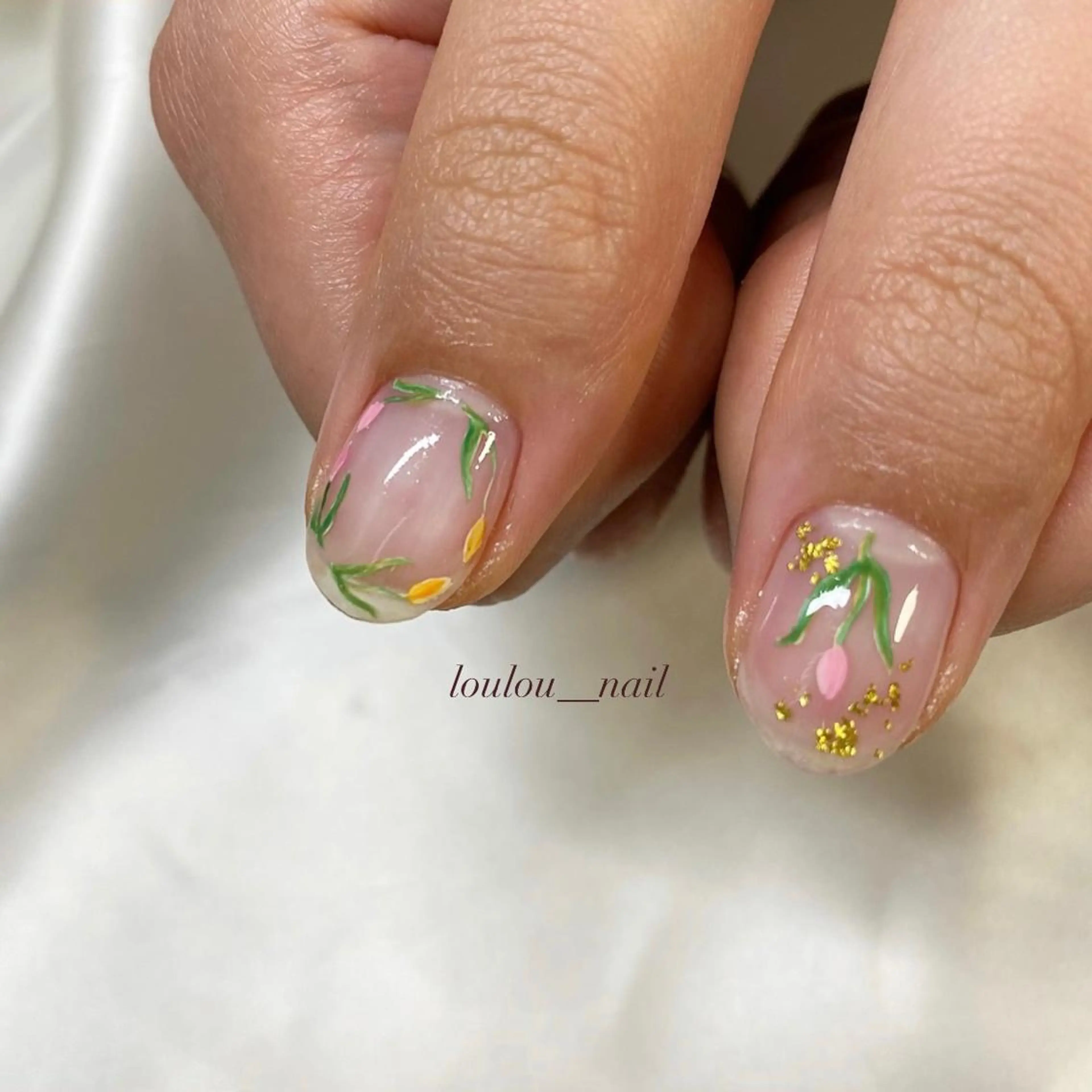 ネイル アートネイル クリアネイル 春ネイル loulou   _nail所属・葛西 知佳のネイルデザイン