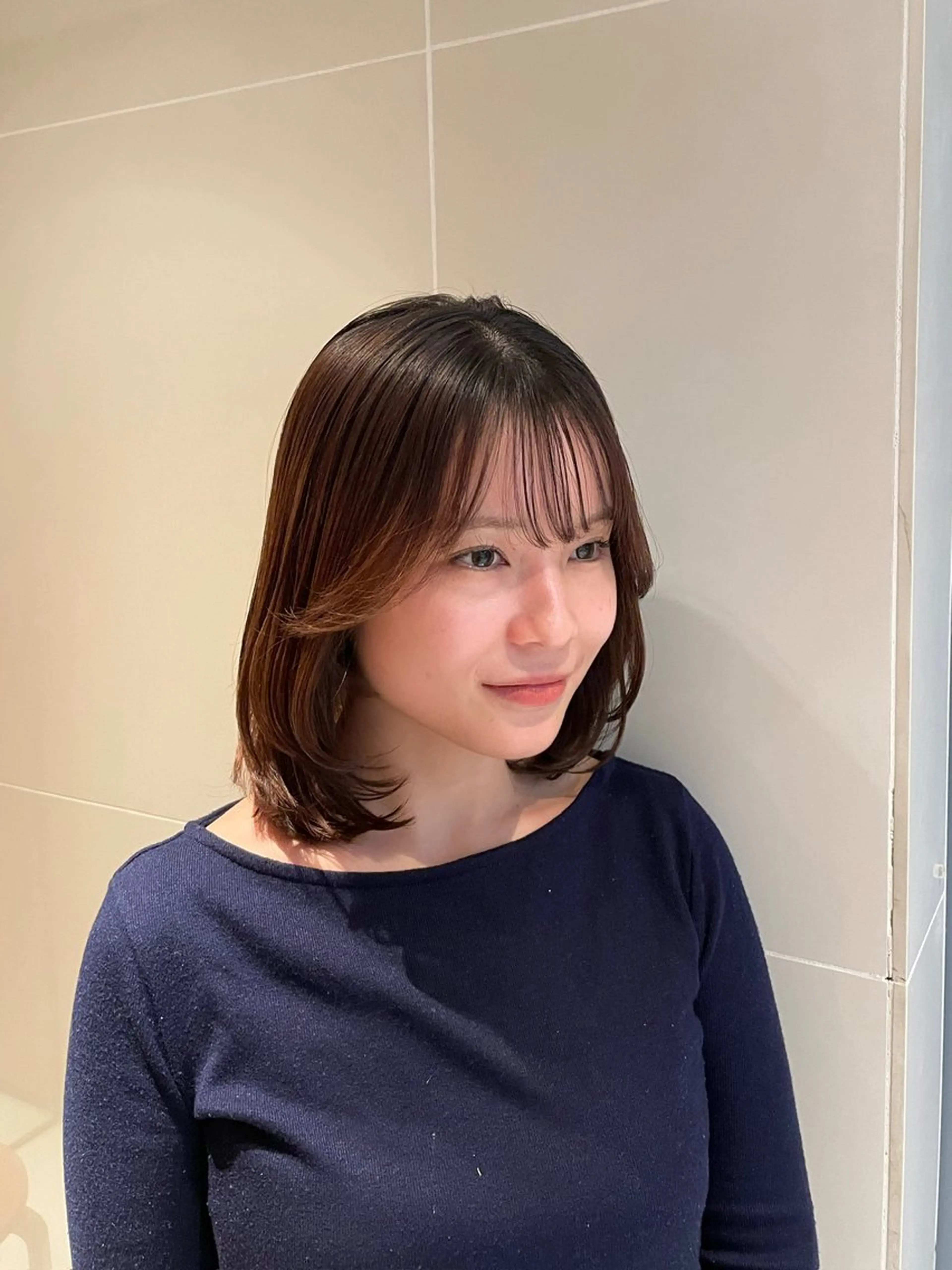 ミディアム パーマ ボブレイヤー ボブ くせ毛 レイヤーカット 縮毛矯正 カット 縮毛矯正 縮毛矯正/レイヤー 🌙児玉光瑠のヘアスタイル