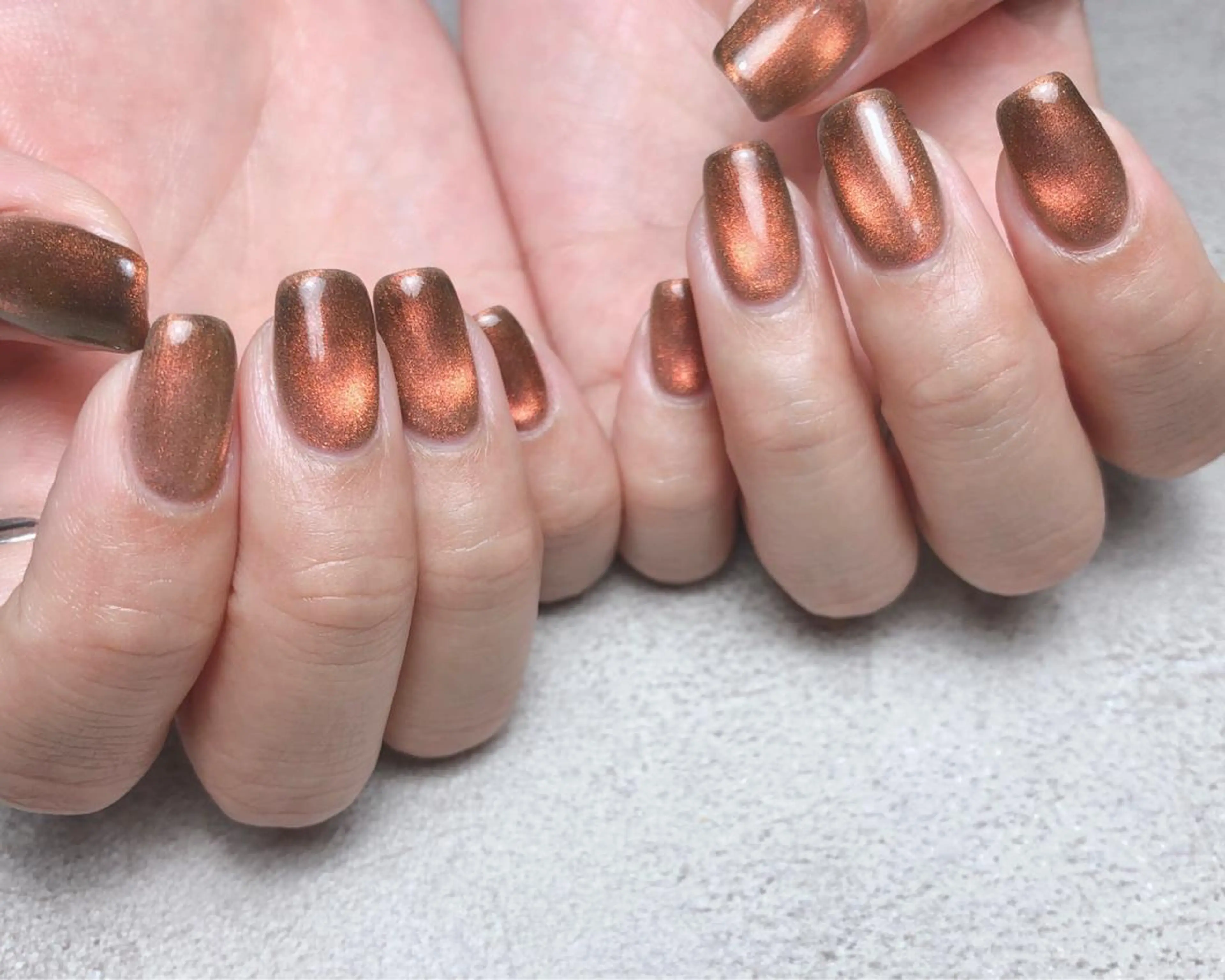 ネイル マグネットネイル オレンジ ハンドネイル saki_ nail heronのネイルデザイン