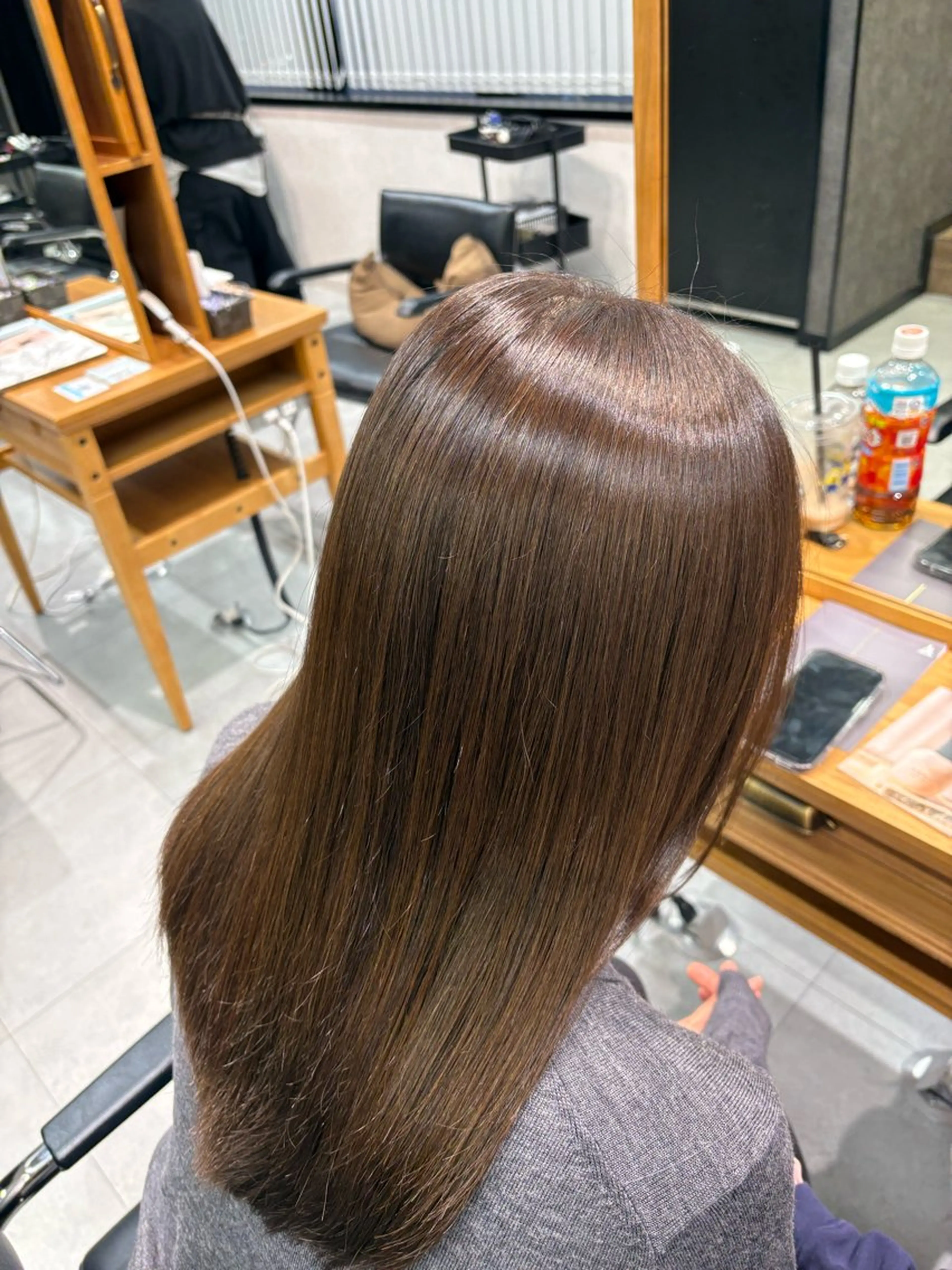 セミロング 髪質改善 縮毛矯正 トリートメント 酸熱トリートメント ヘアカラー カラーモデル募集 ✨🤍モモハ🤍✨のヘアスタイル