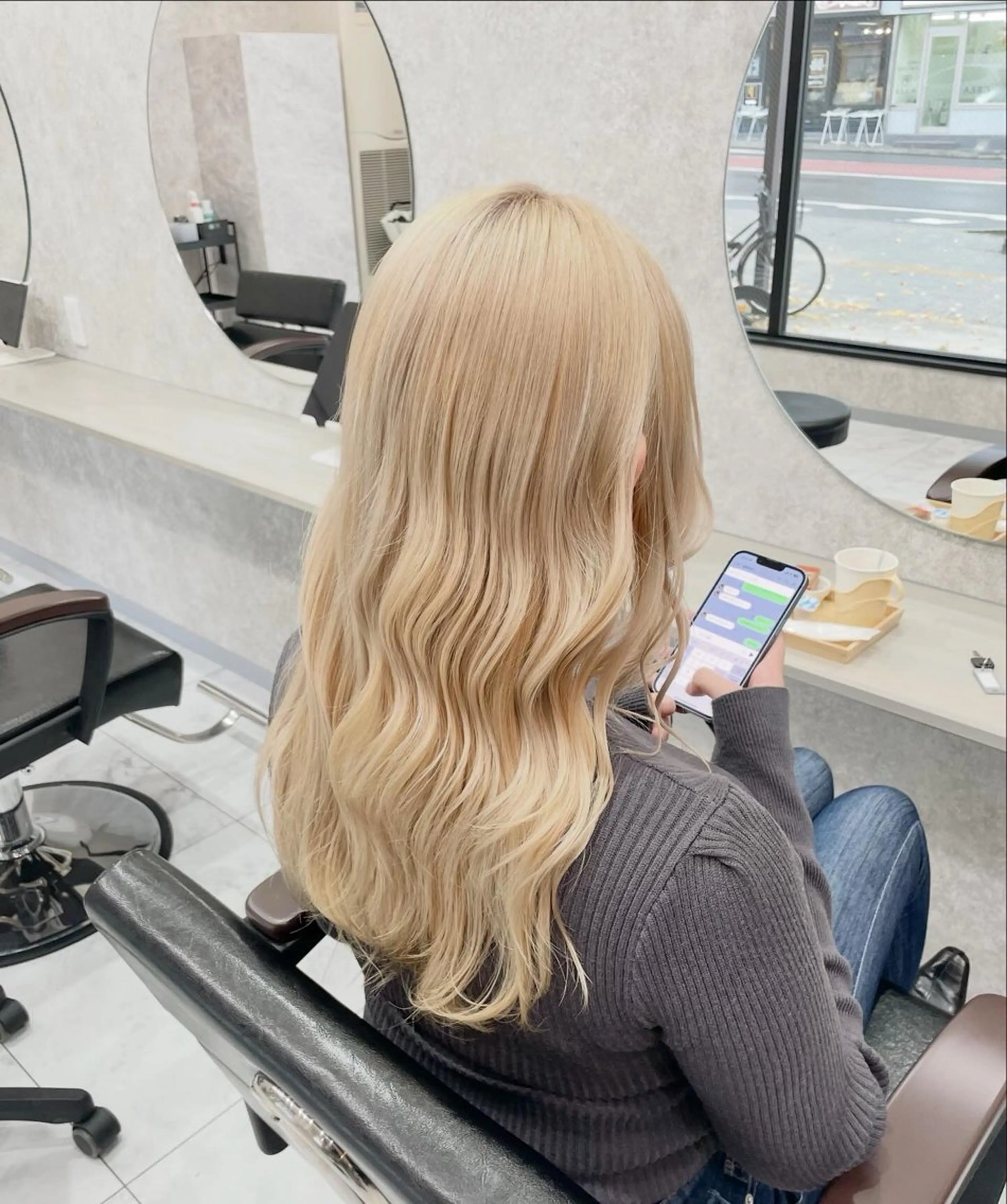 セミロング 🦋ハイトーン🦋 石山 希理🦋のヘアスタイル