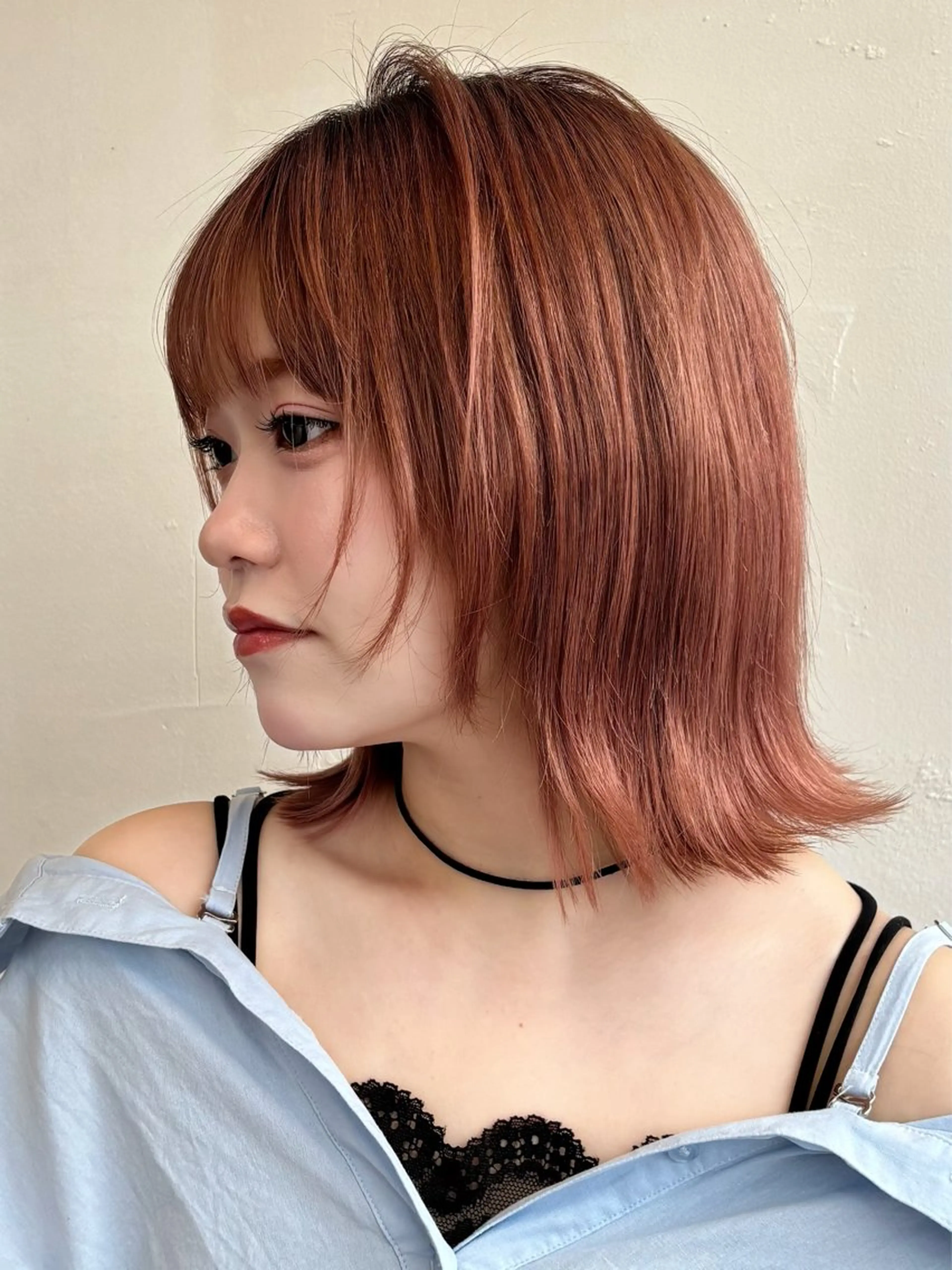 ミディアム ボブ くびれヘア 優李 ゆうり‪のヘアスタイル