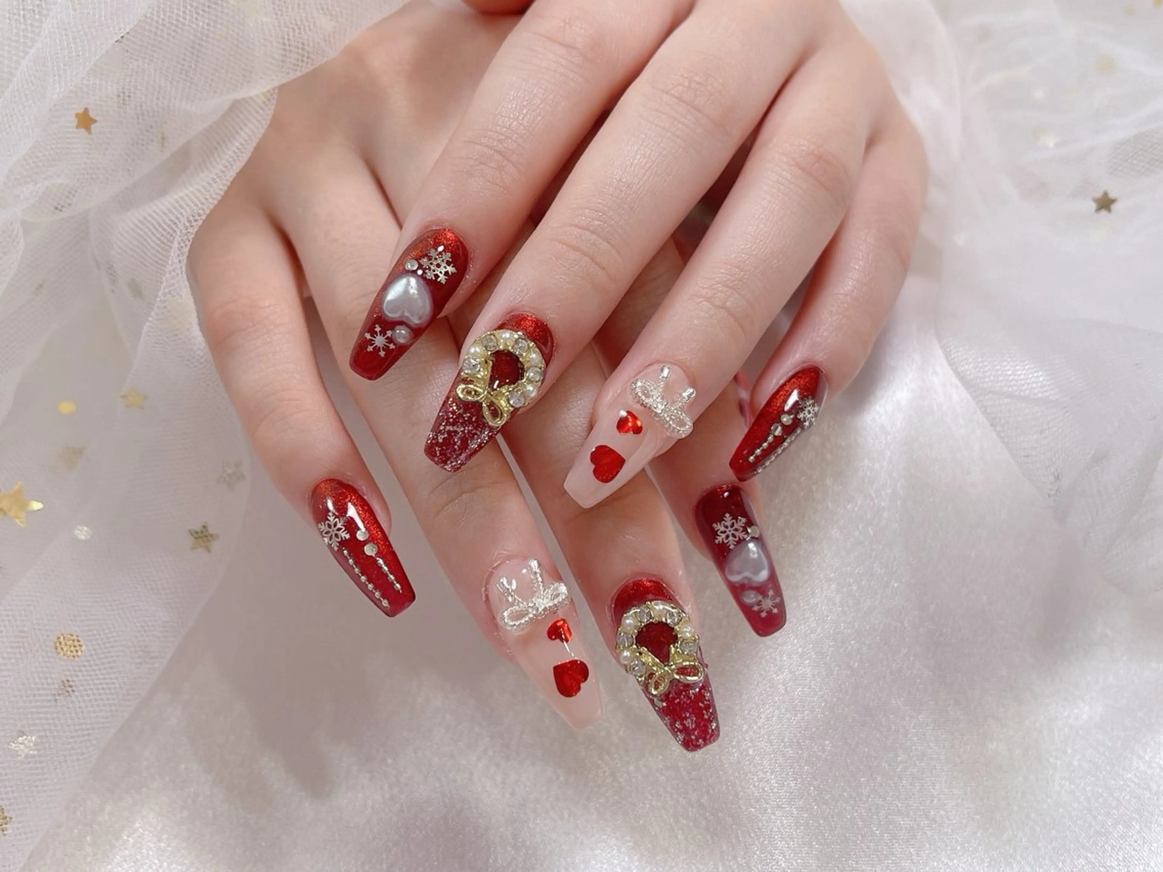 ネイル 冬ネイル クリスマス ジョリ kasumi🌹💅のネイルデザイン