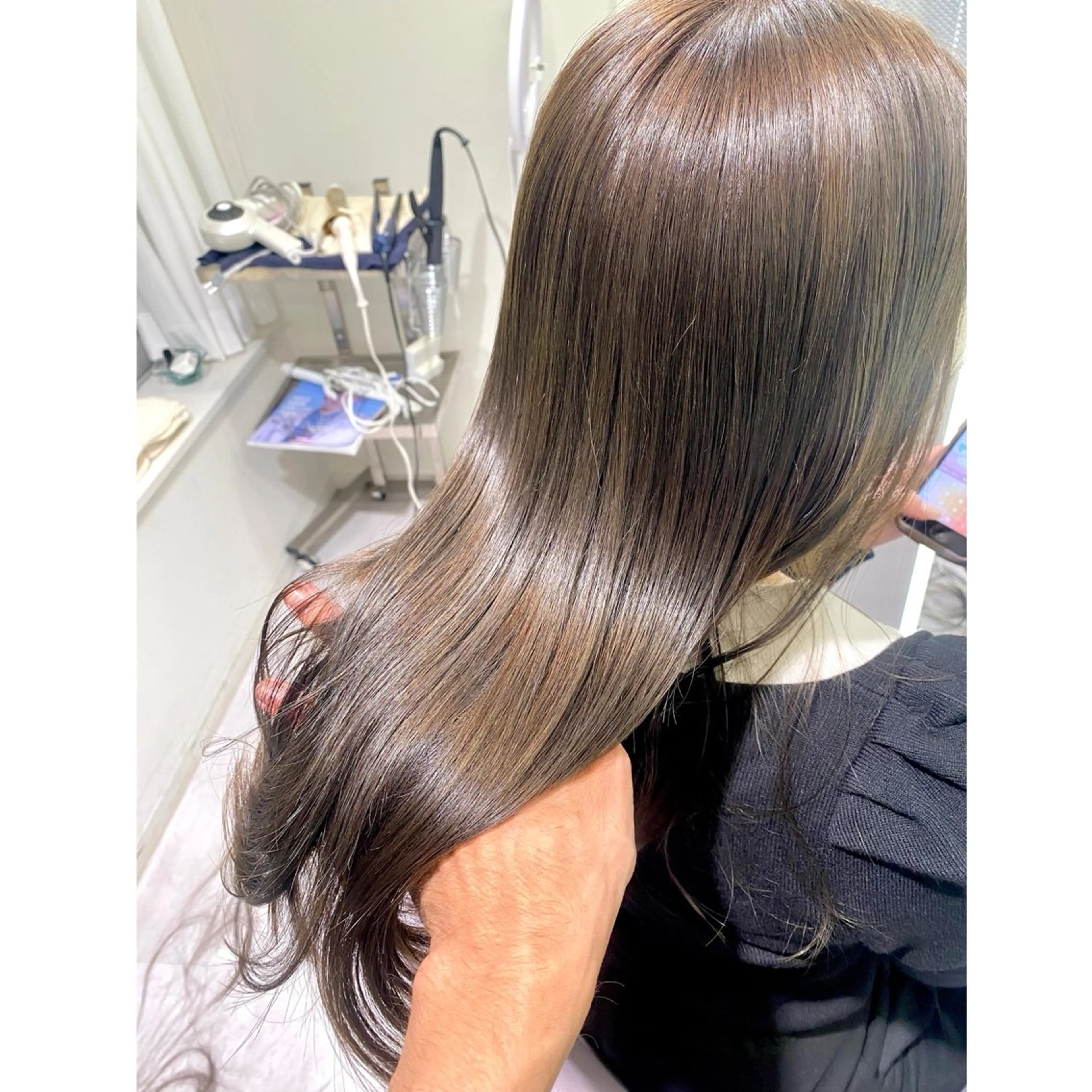 セミロング ヘアカラー 森 隆秀/韓国ヘアのヘアスタイル