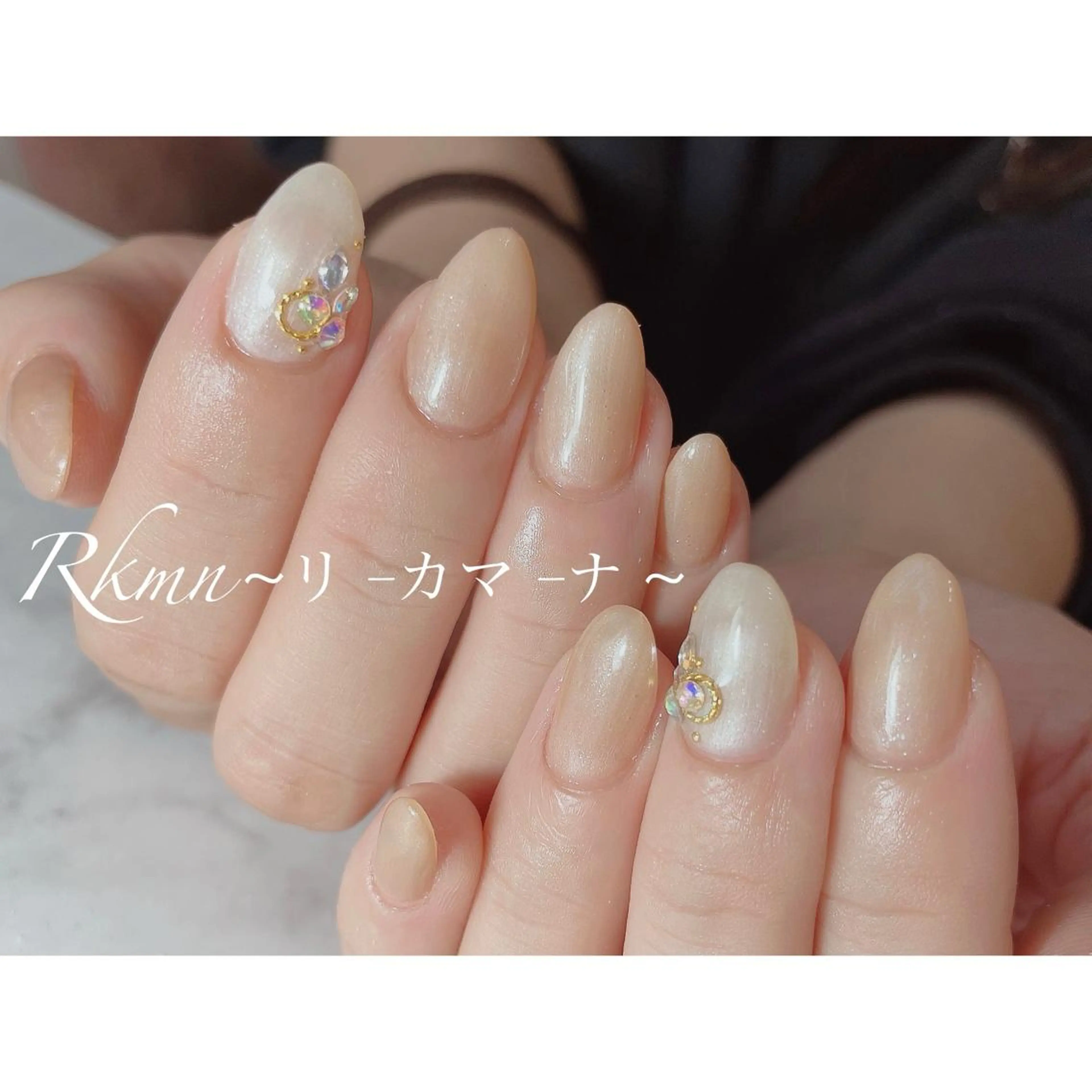 ネイル アートネイル シンプルネイル 春ネイル ホワイト ハンドネイル フットネイル ハンドケア Rkmn ~リ-カマ-ナ~のネイルデザイン