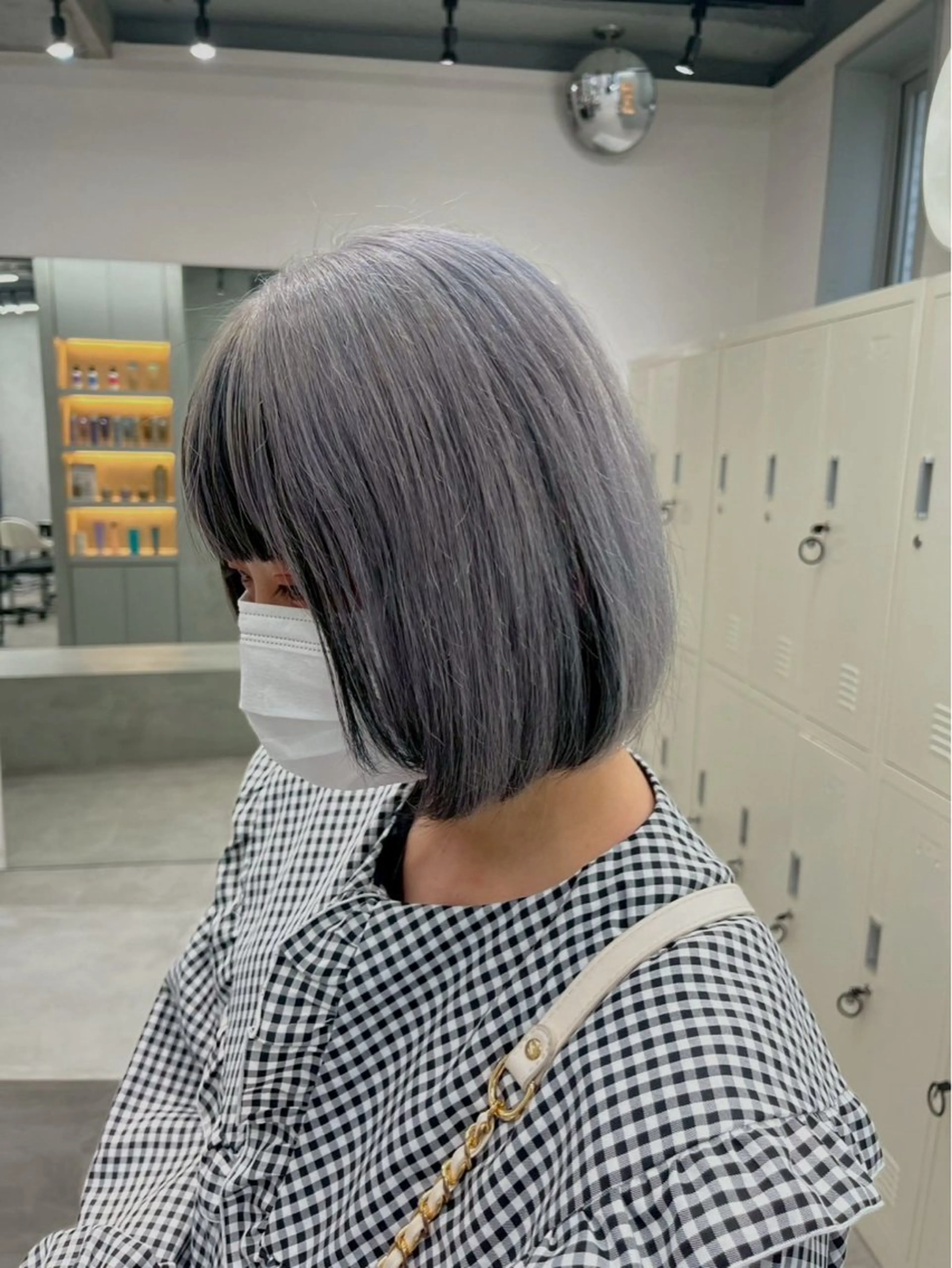 ミディアム カラー ヘアカラー ハイトーンカラー🐬 えりかのヘアスタイル