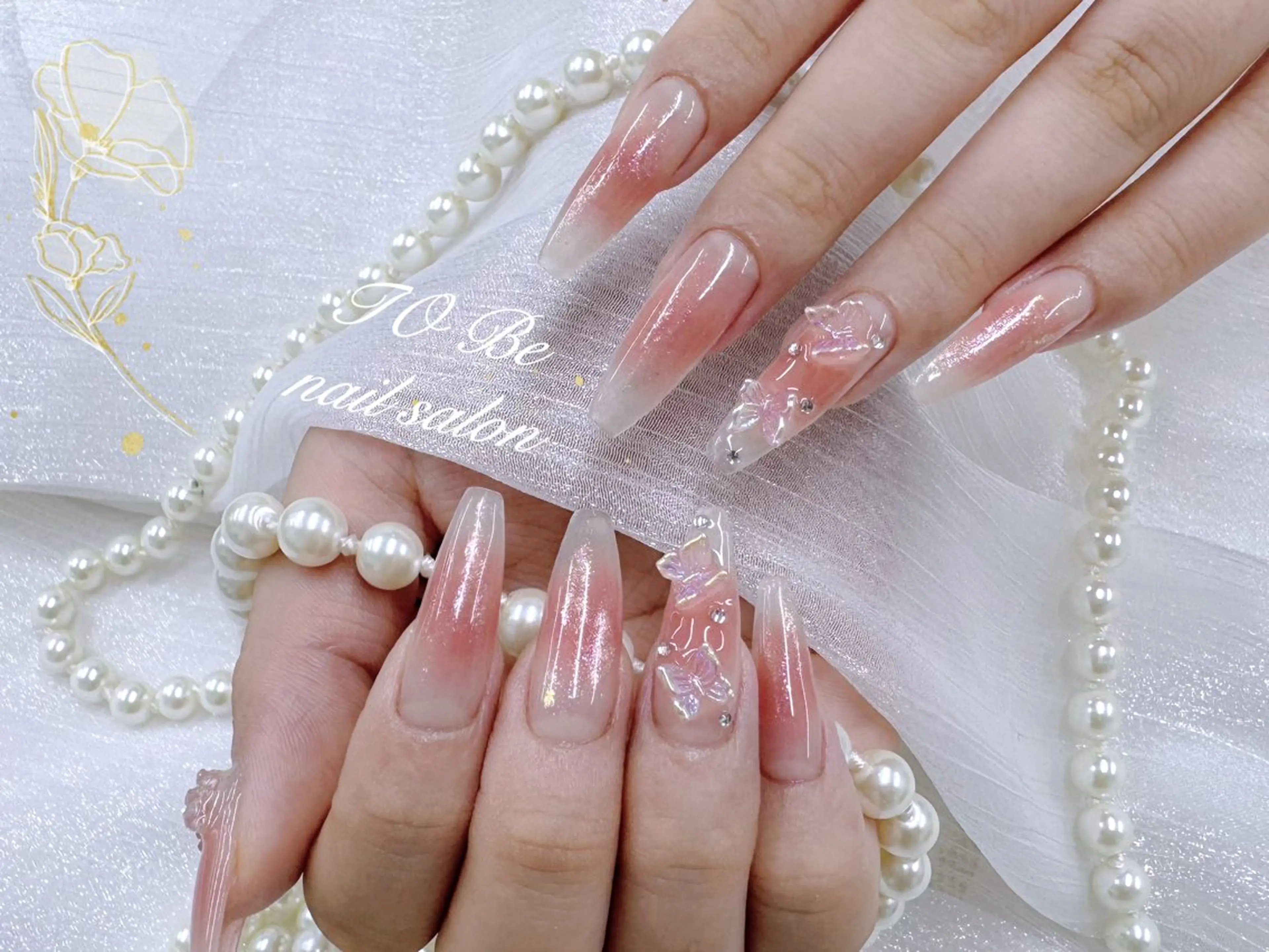 ロング ハンドネイル Nail Salon To Be珈月のネイルデザイン