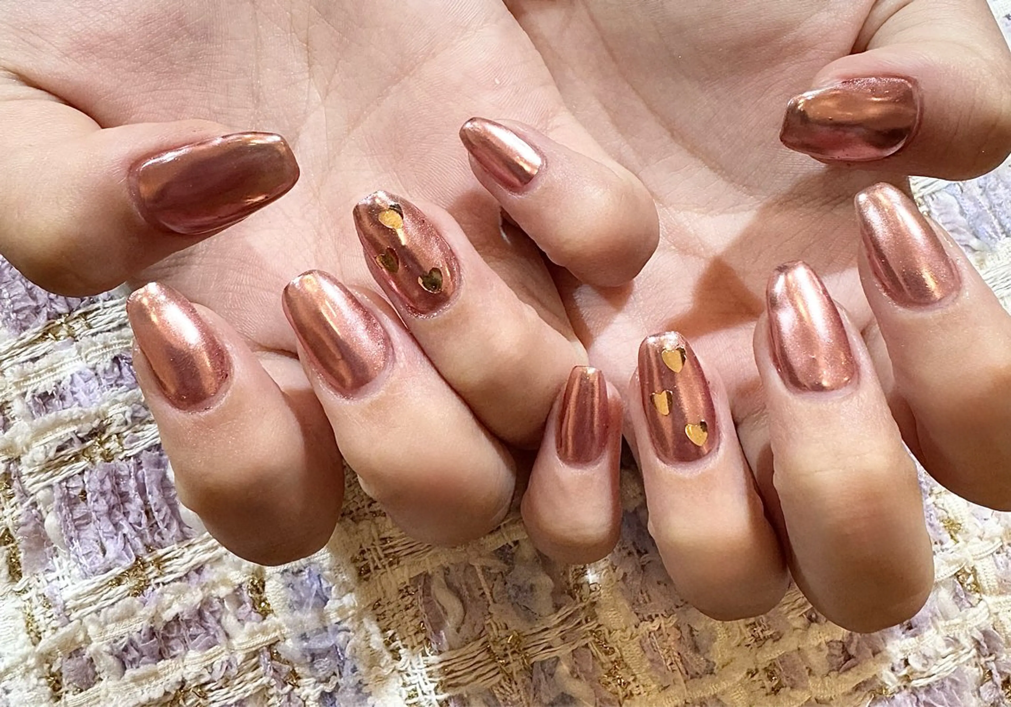 ネイル ハート メンズネイル ミラーネイル ハンドネイル MIMnail メンズネイリストのネイルデザイン