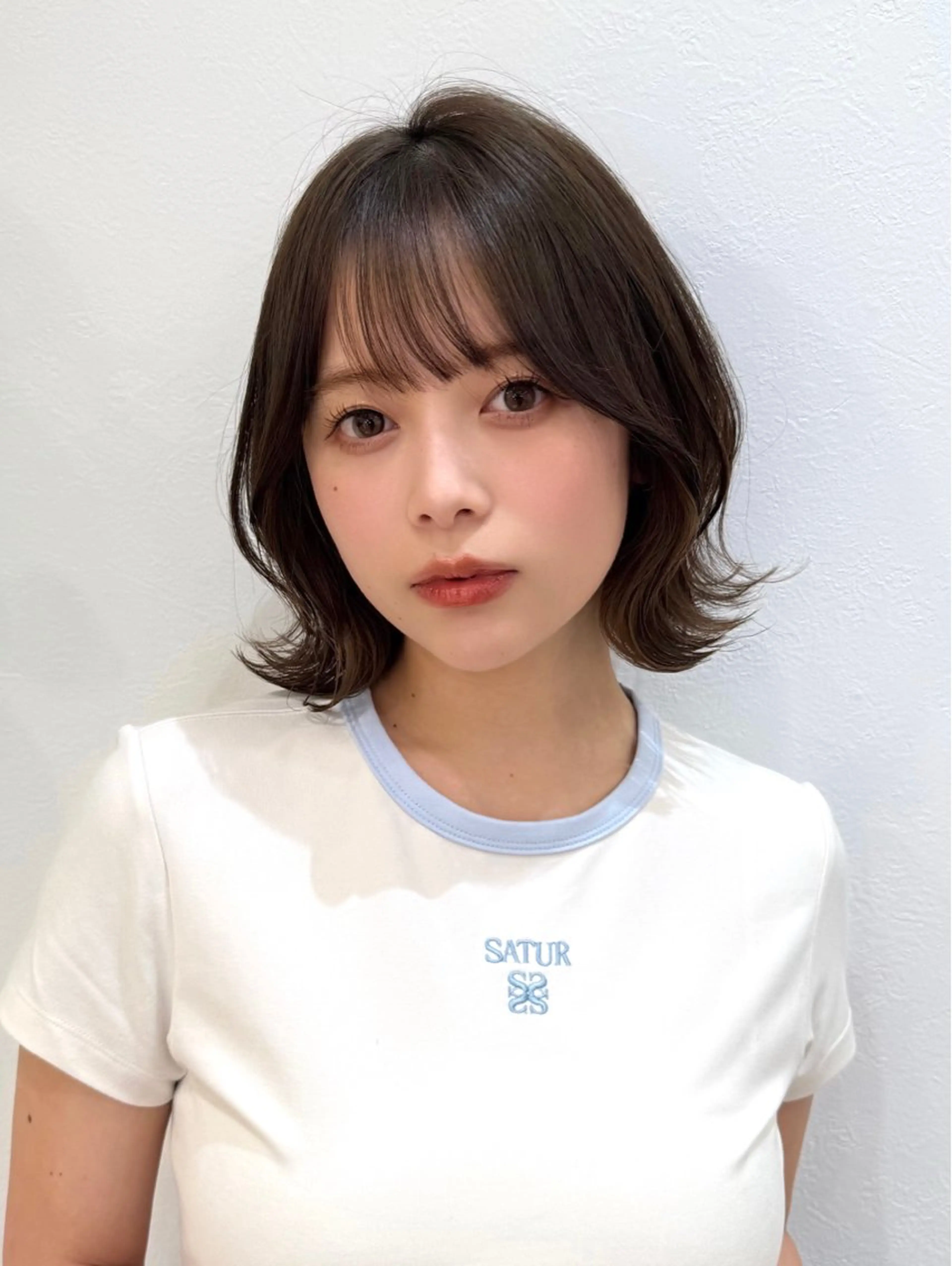 ミディアム カット ヘアカラー トリートメント 新宿/髪質改善/ボブ 韓国レイヤー大重聖斗のヘアスタイル