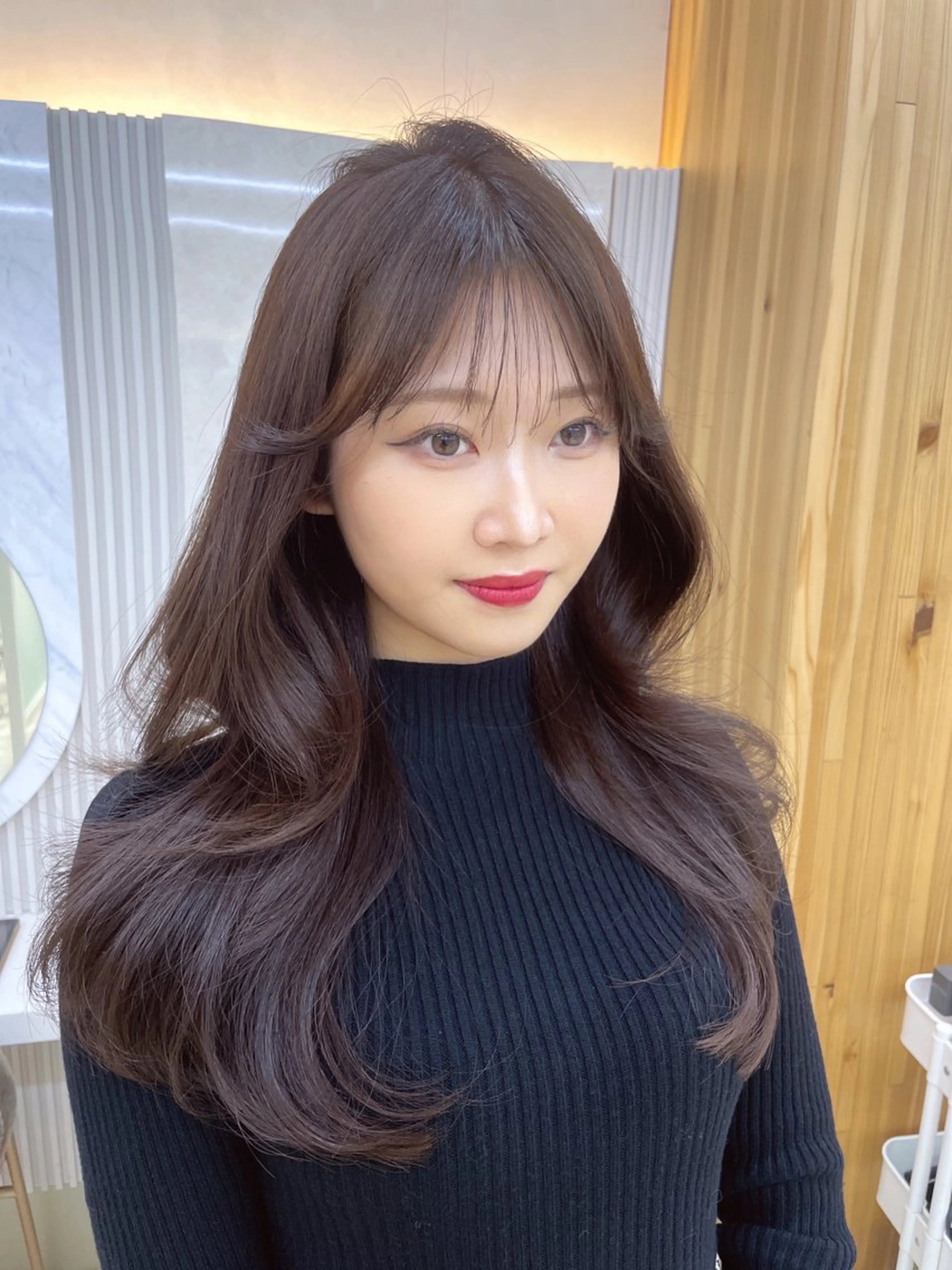 セミロング カット ヘアカラー トリートメント レイヤー/顔周り /韓国ヘア/TAKUのヘアスタイル