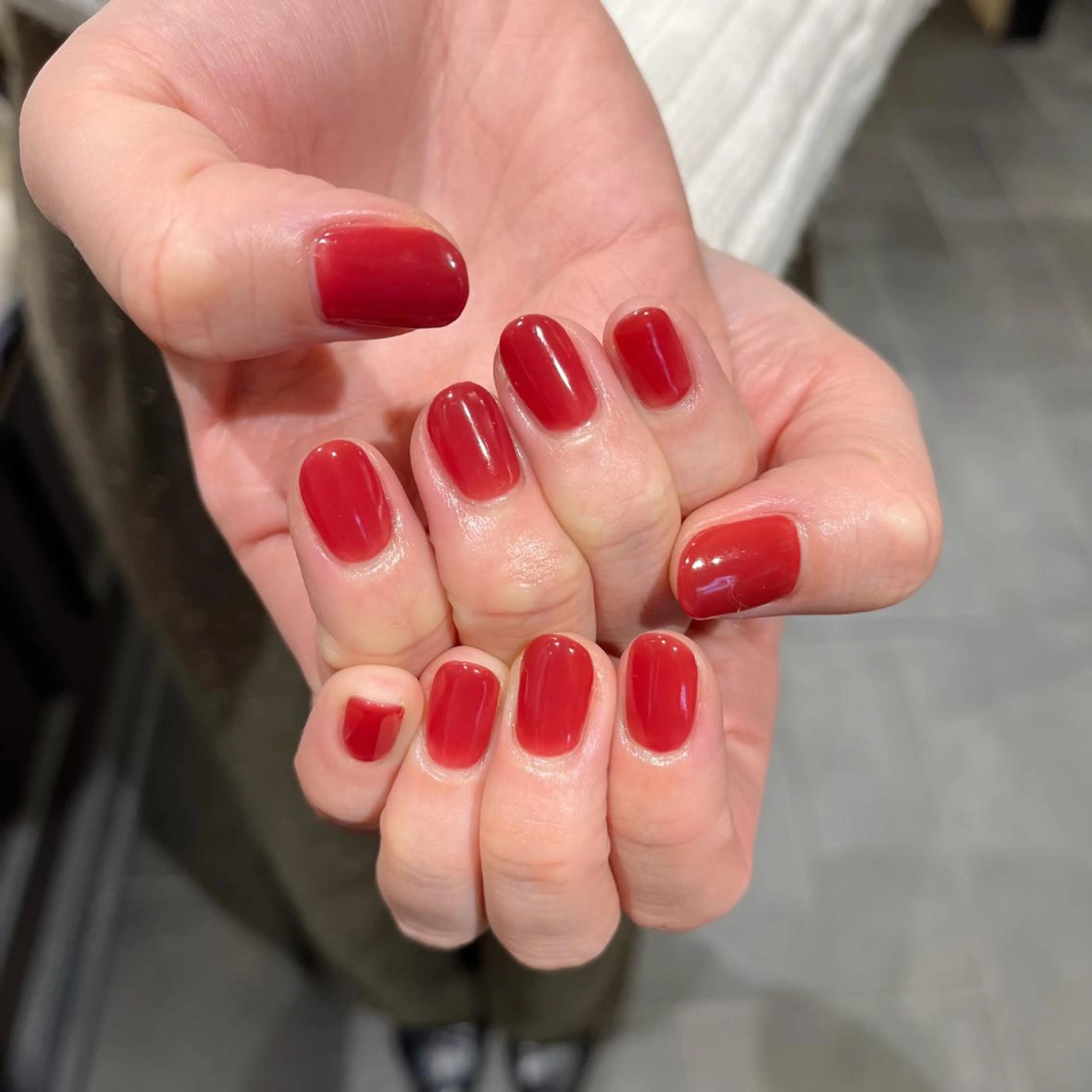 ネイル ジェルネイル ワンカラーネイル パラジェル ハンドネイル 鈴木 里奈のネイルデザイン