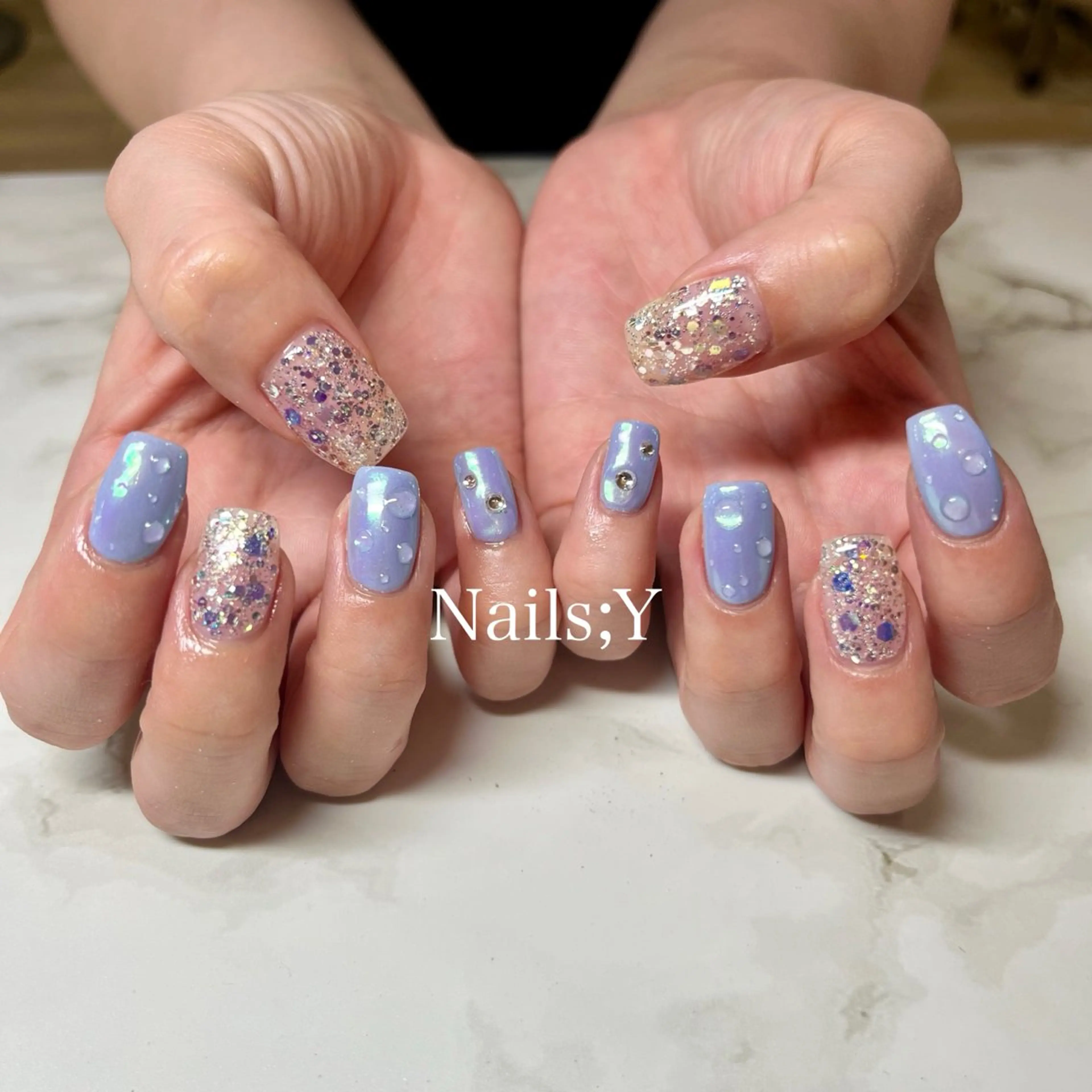 ネイル アートネイル オーロラネイル ジェルネイル パラジェル ハンドネイル yo koのネイルデザイン