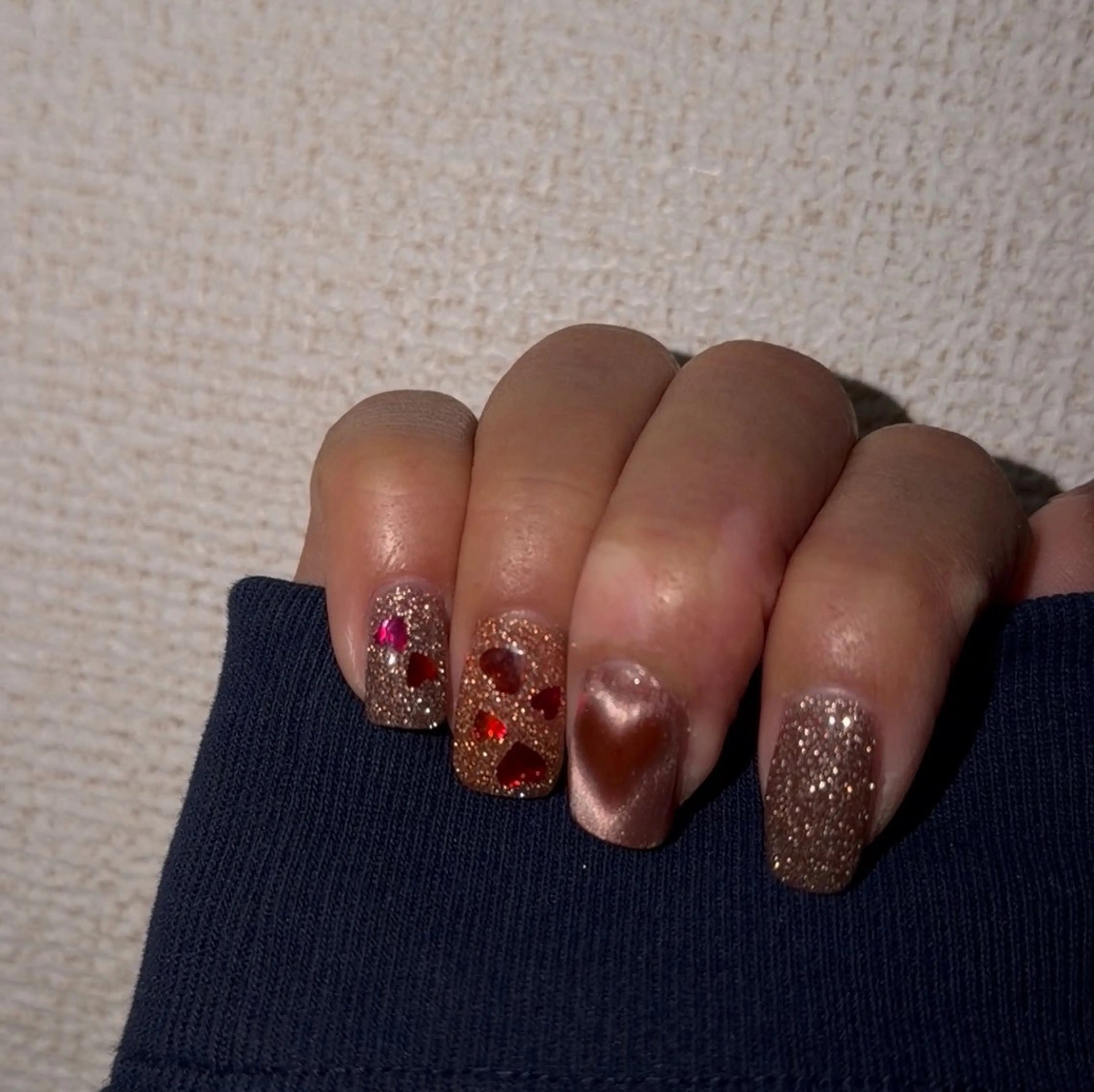 ネイル フラッシュネイル ハート マグネットネイル Kapilina🌺 MOMOのネイルデザイン