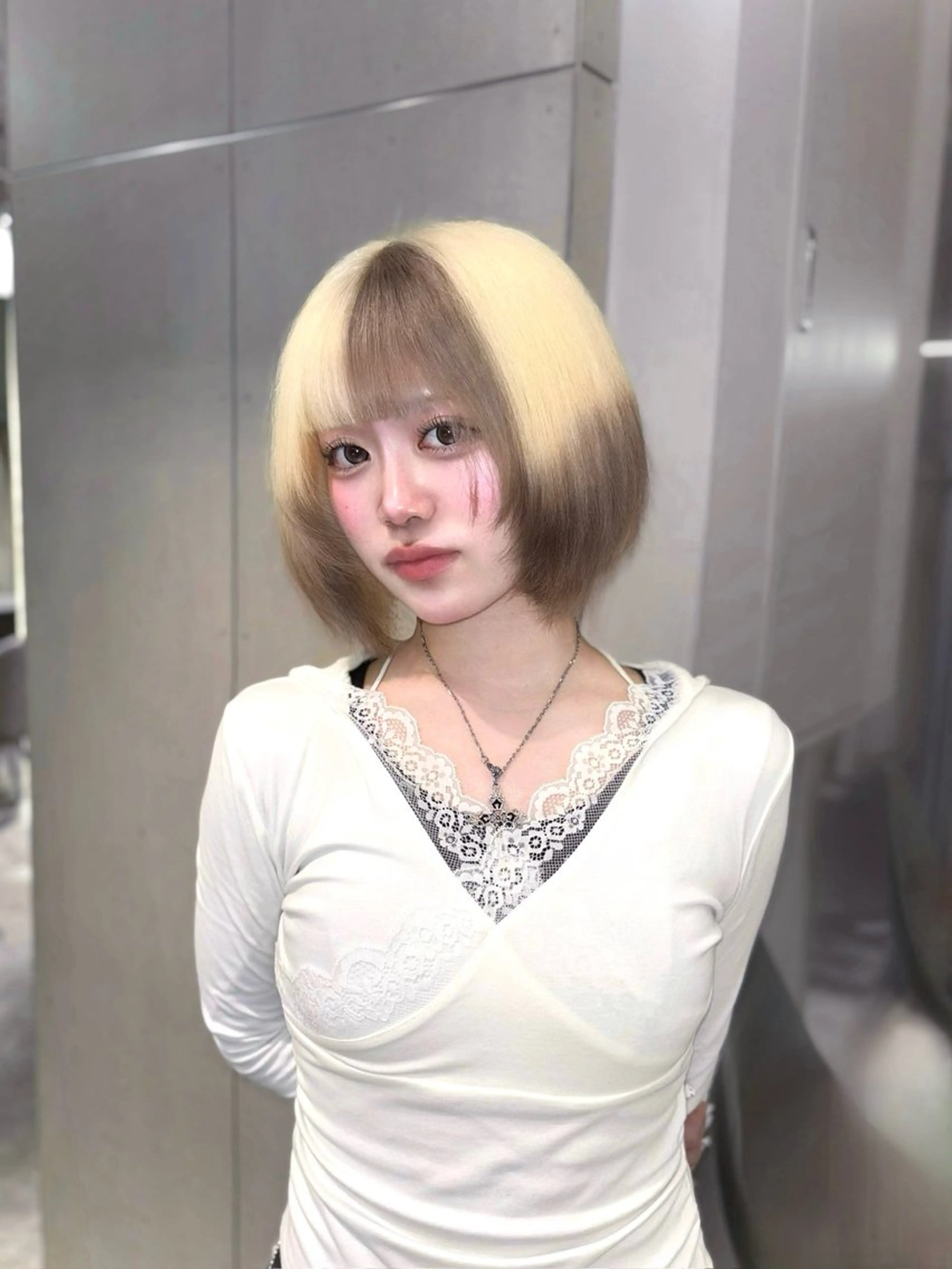 ミディアム カラー デザインカラー ヘアカラー 名駅/GEM lit risaのヘアスタイル