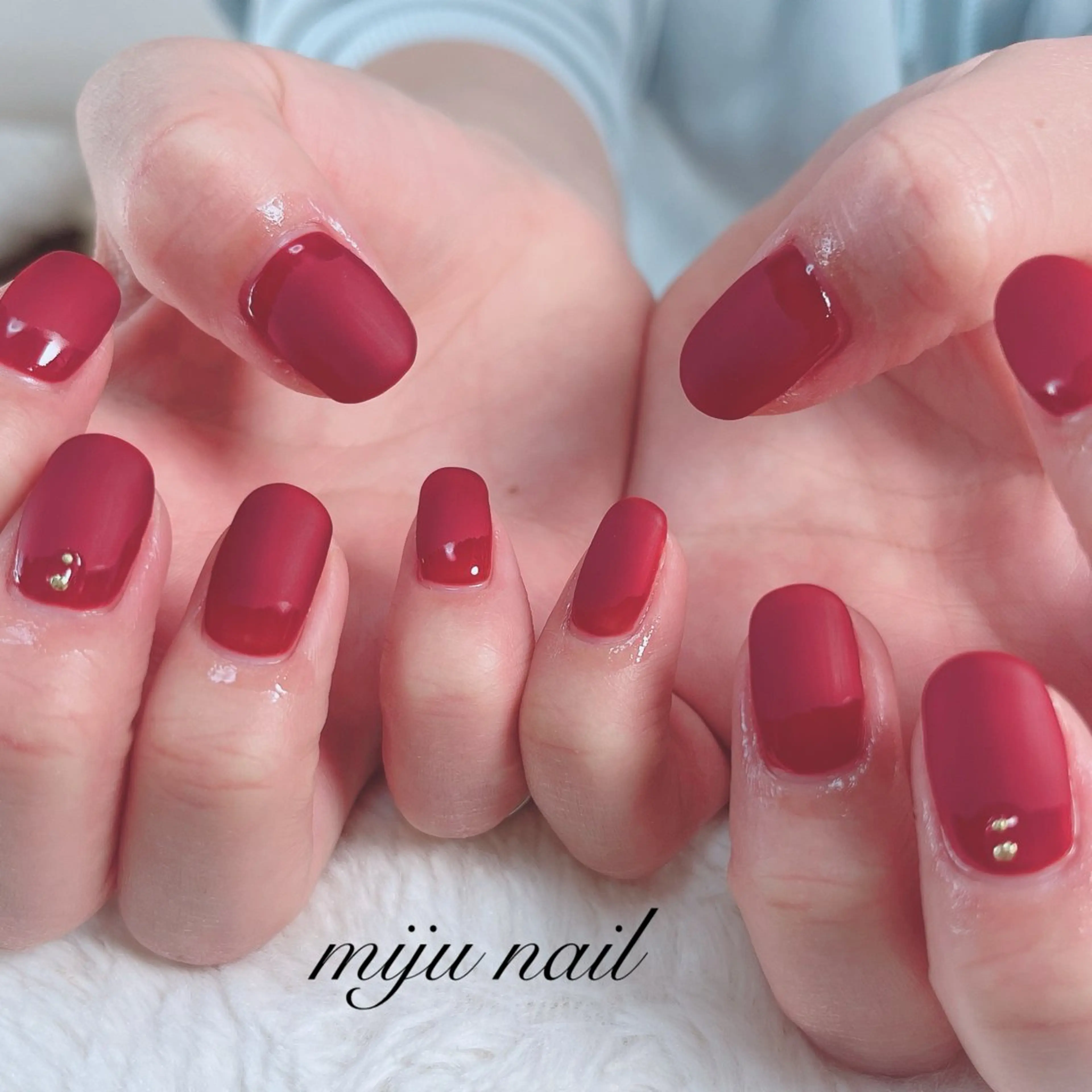 ネイル ボルドー マットネイル ❁miju nail 大人上品/自爪育成のネイルデザイン