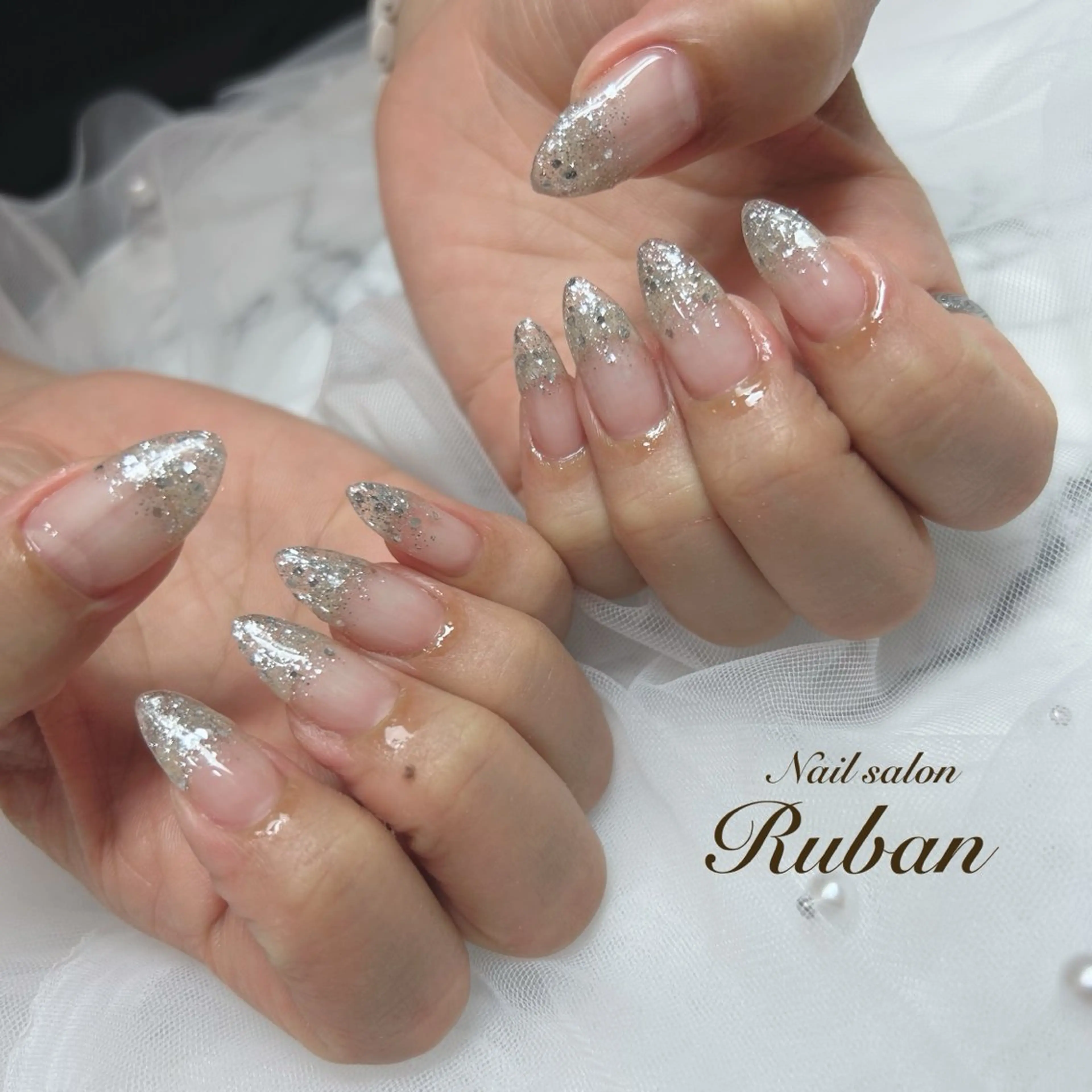 ネイル グラデーション ラメ(グリッター) ラメグラデーション Nail salon Rubanのネイルデザイン