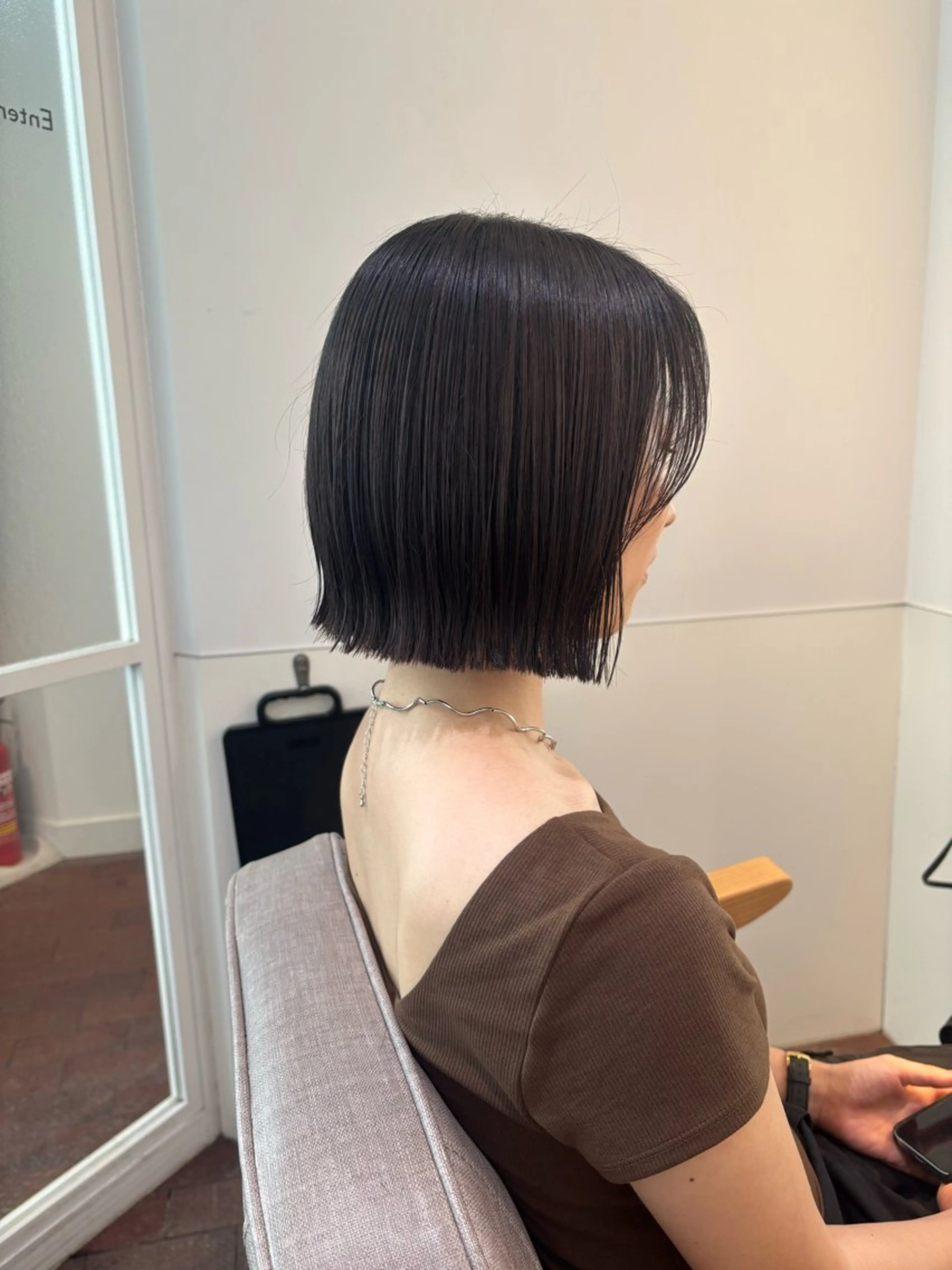 ミディアム ボブ カット マンツーマン 縮毛矯正/マユコのヘアスタイル