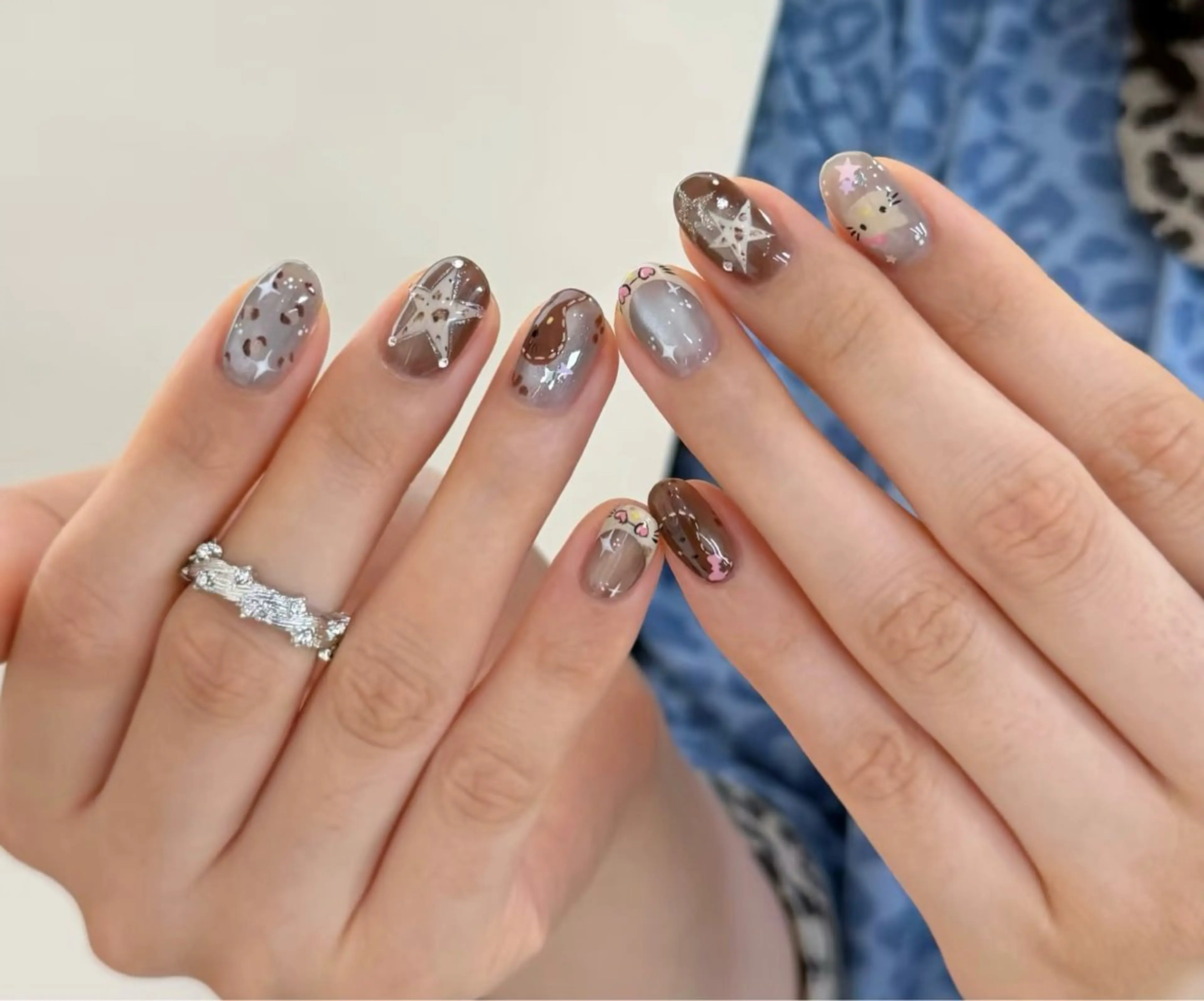 ネイル アートネイル オーロラネイル チークネイル 長さ出し フットネイル ハンドネイル Blossom nail_研修のネイルデザイン