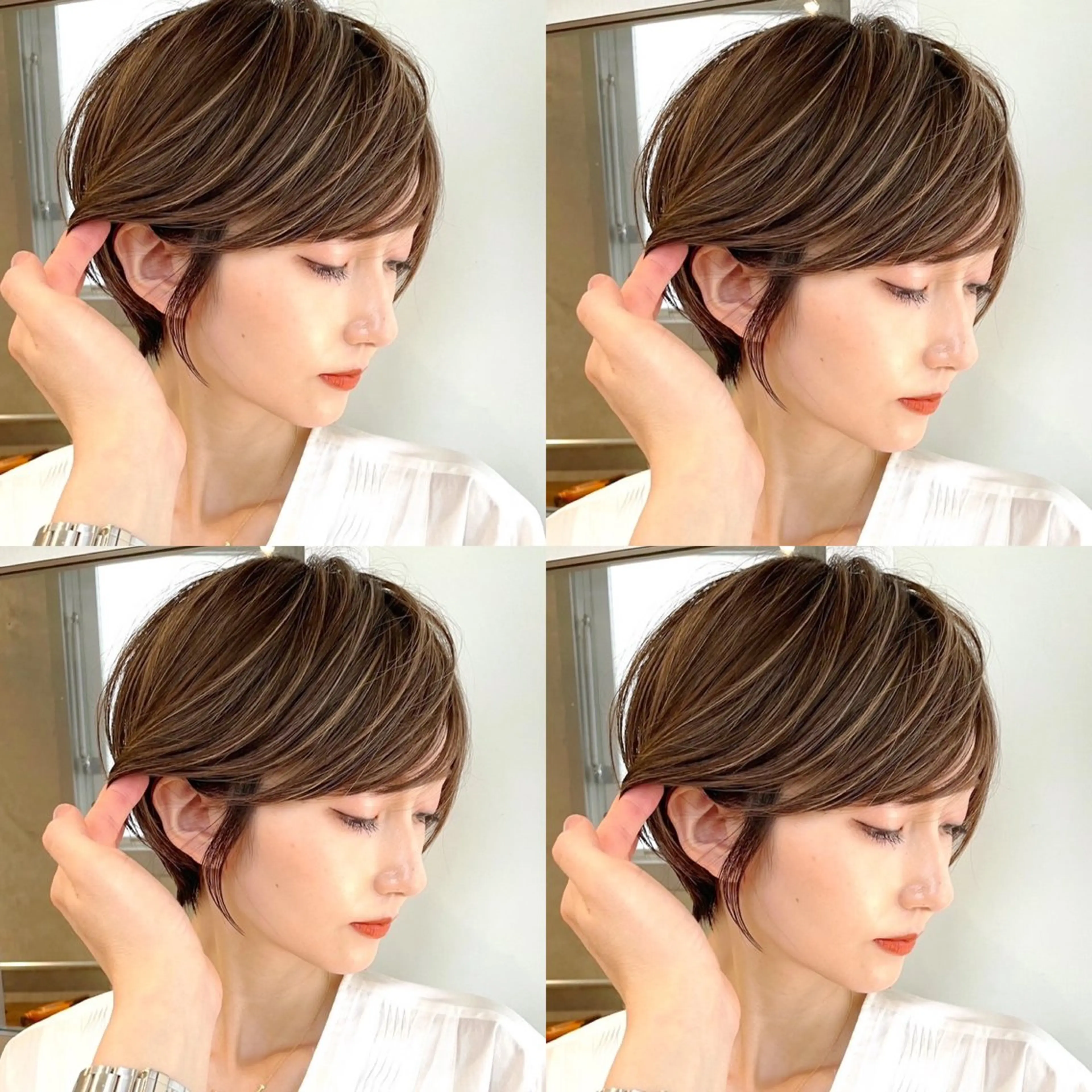 ショート ハイライト レイヤーカット ショートヘア ご予約 宜しくお願いします！のヘアスタイル