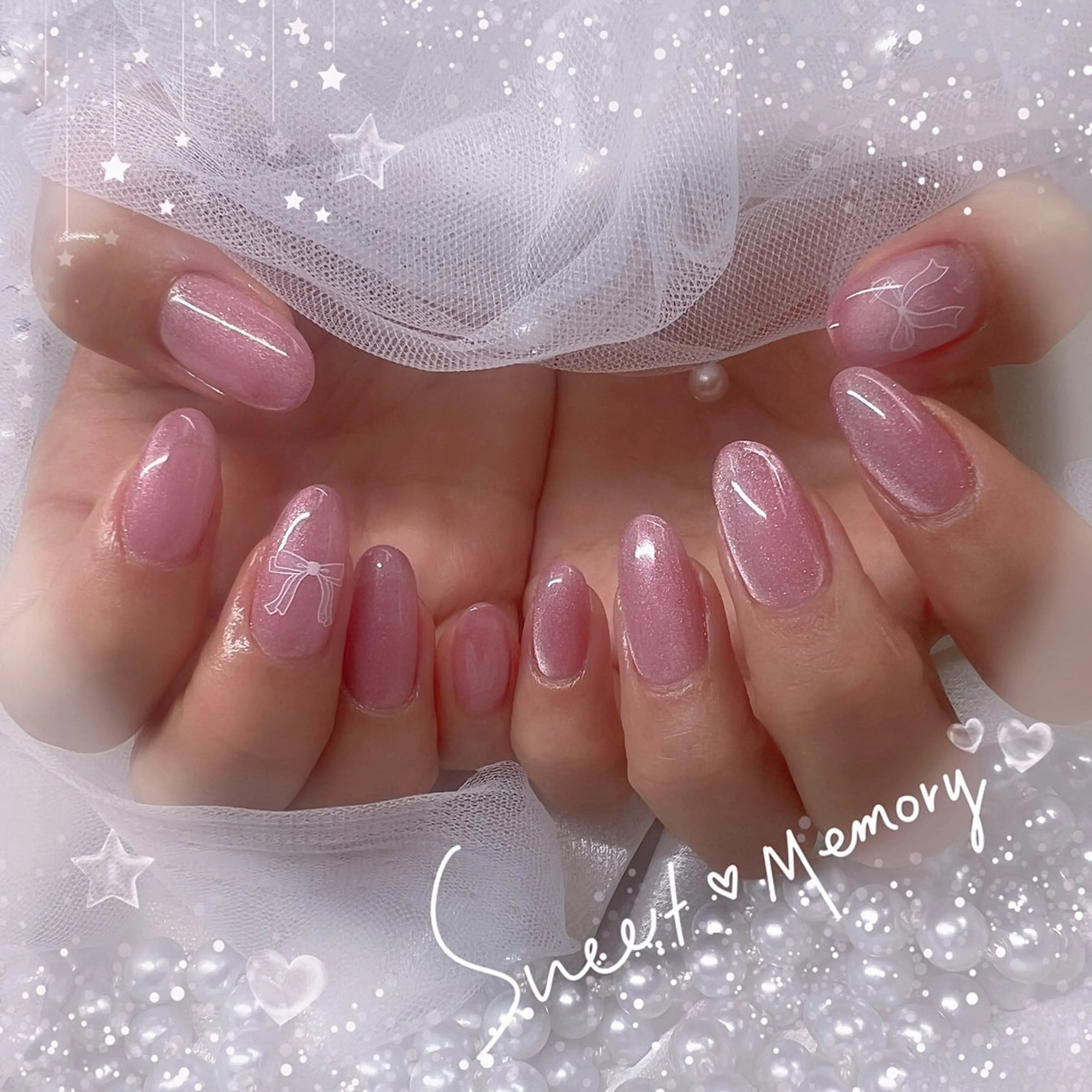 ネイル チークネイル フレンチネイル ガーリー ガラスフレンチ グラデーション ハンドネイル ハンドケア Chill Nailsalonのネイルデザイン