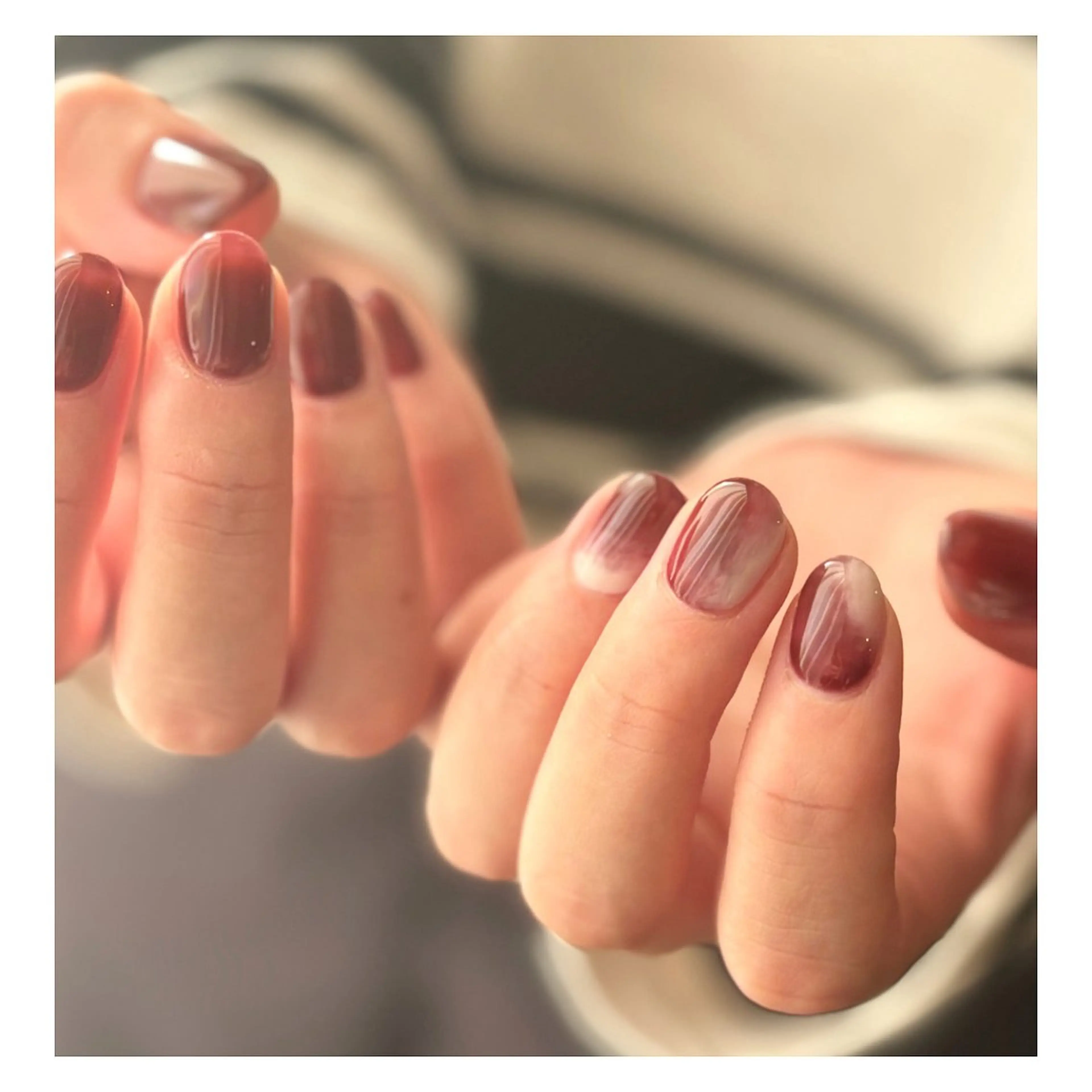 ネイル ボルドー ハンドネイル Elio 国泰寺のネイルデザイン