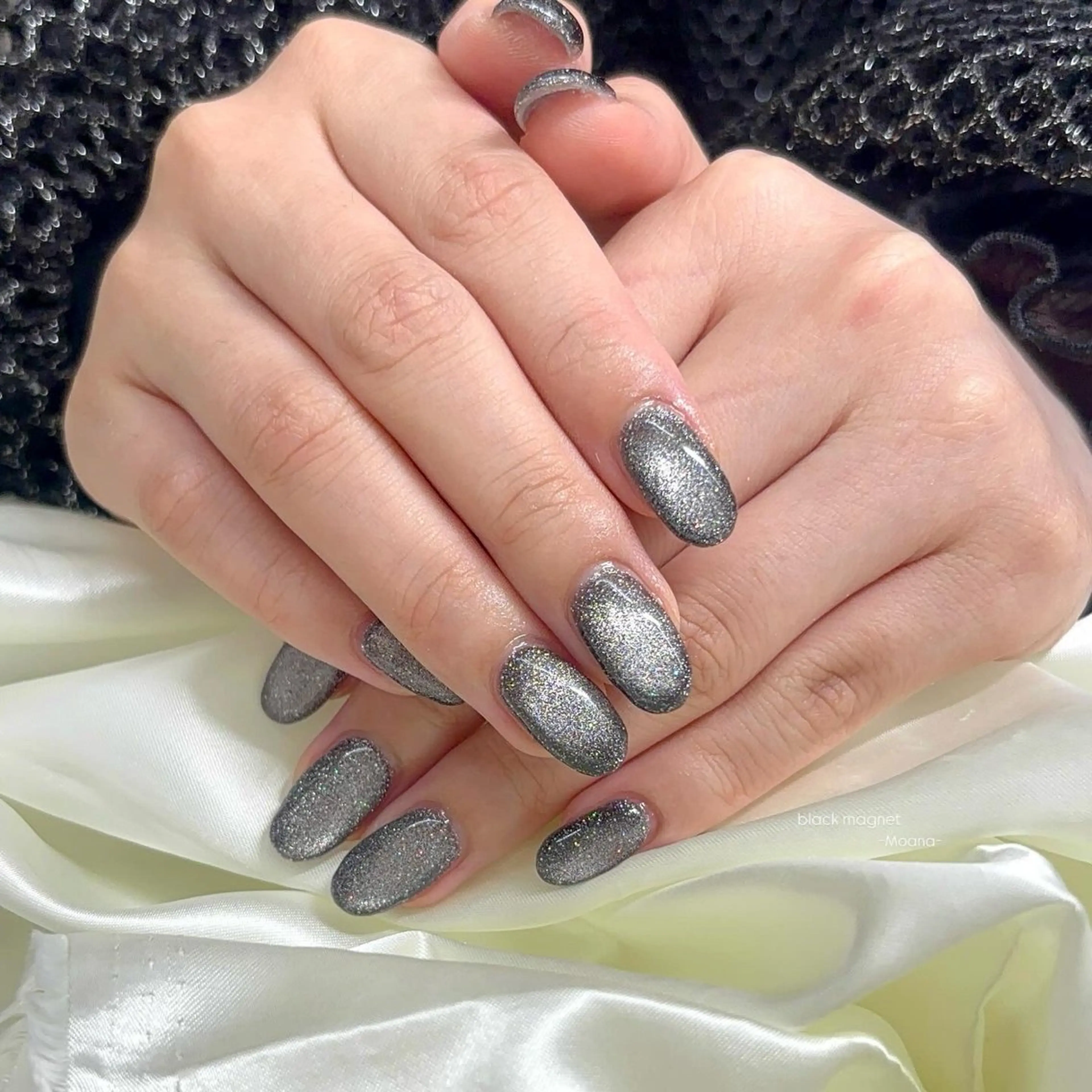 ネイル キラキラネイル 韓国ネイル マグネットネイル Moana nail Hiyoriのネイルデザイン