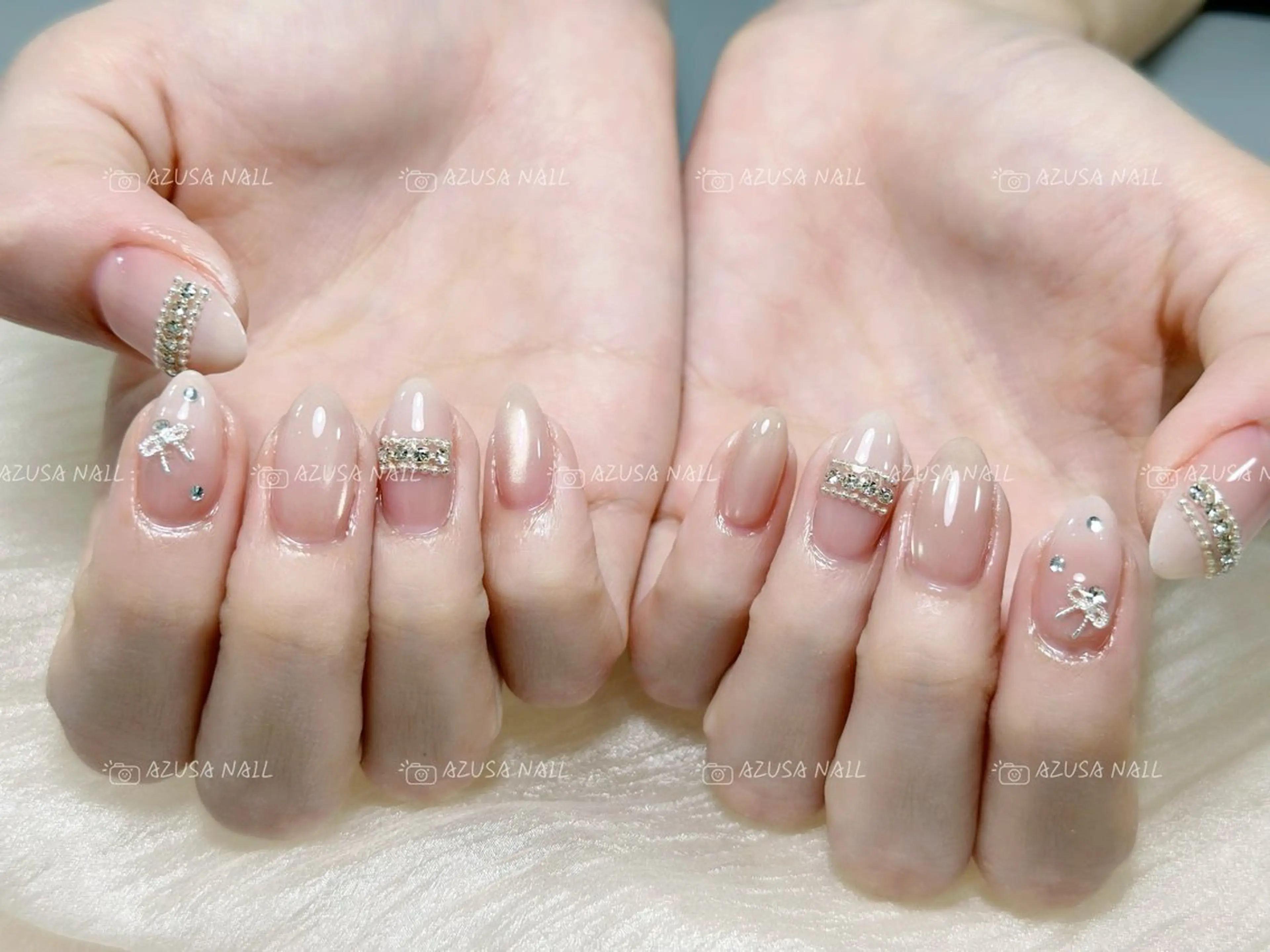 ネイル ガーリー グラデーション 氷ネイル・うるうるネイル 韓国ネイル マグネットネイル ハンドネイル 🧸自宅ネイル あずさのネイルデザイン