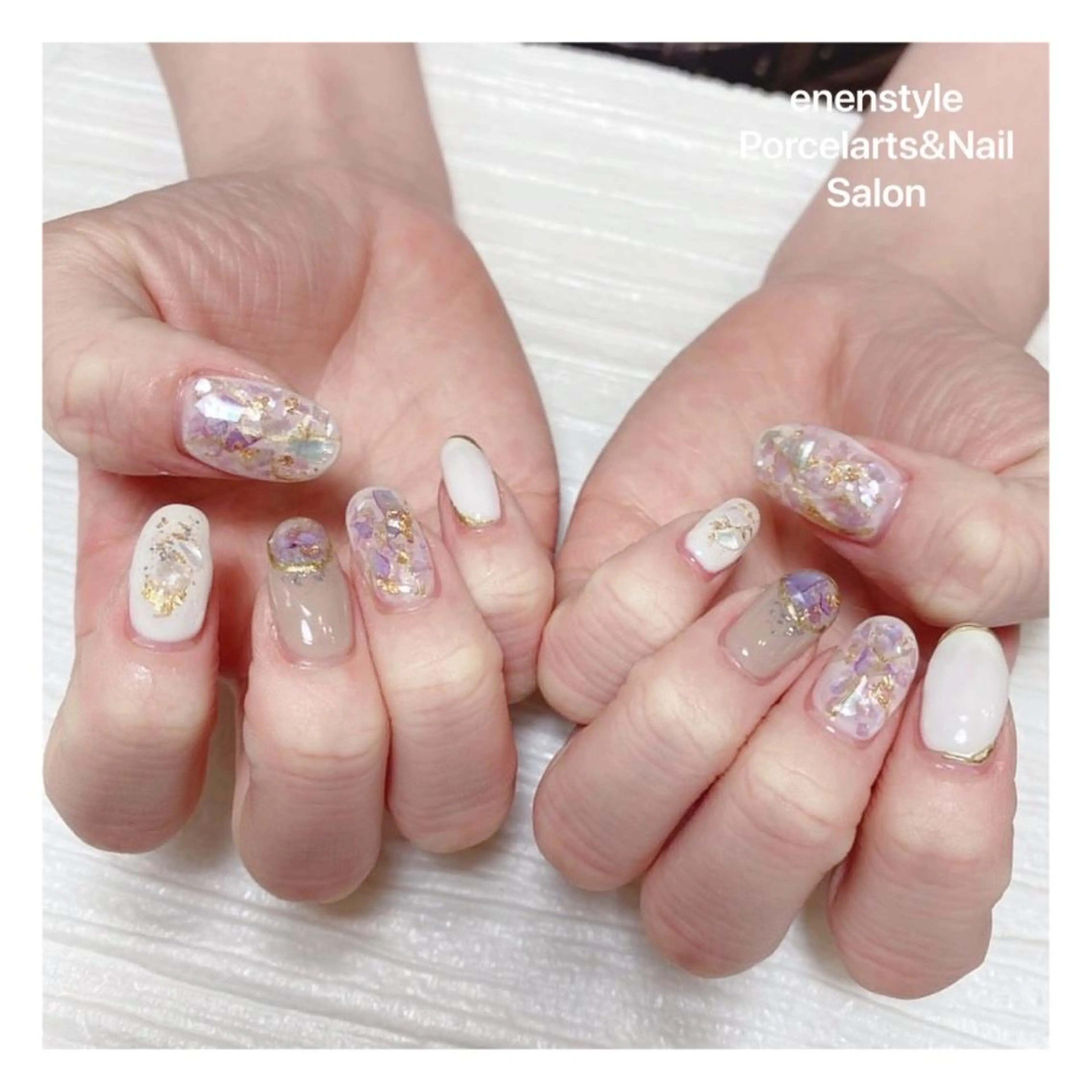 ミディアム ネイル ハンドネイル 👑enen style👑のネイルデザイン