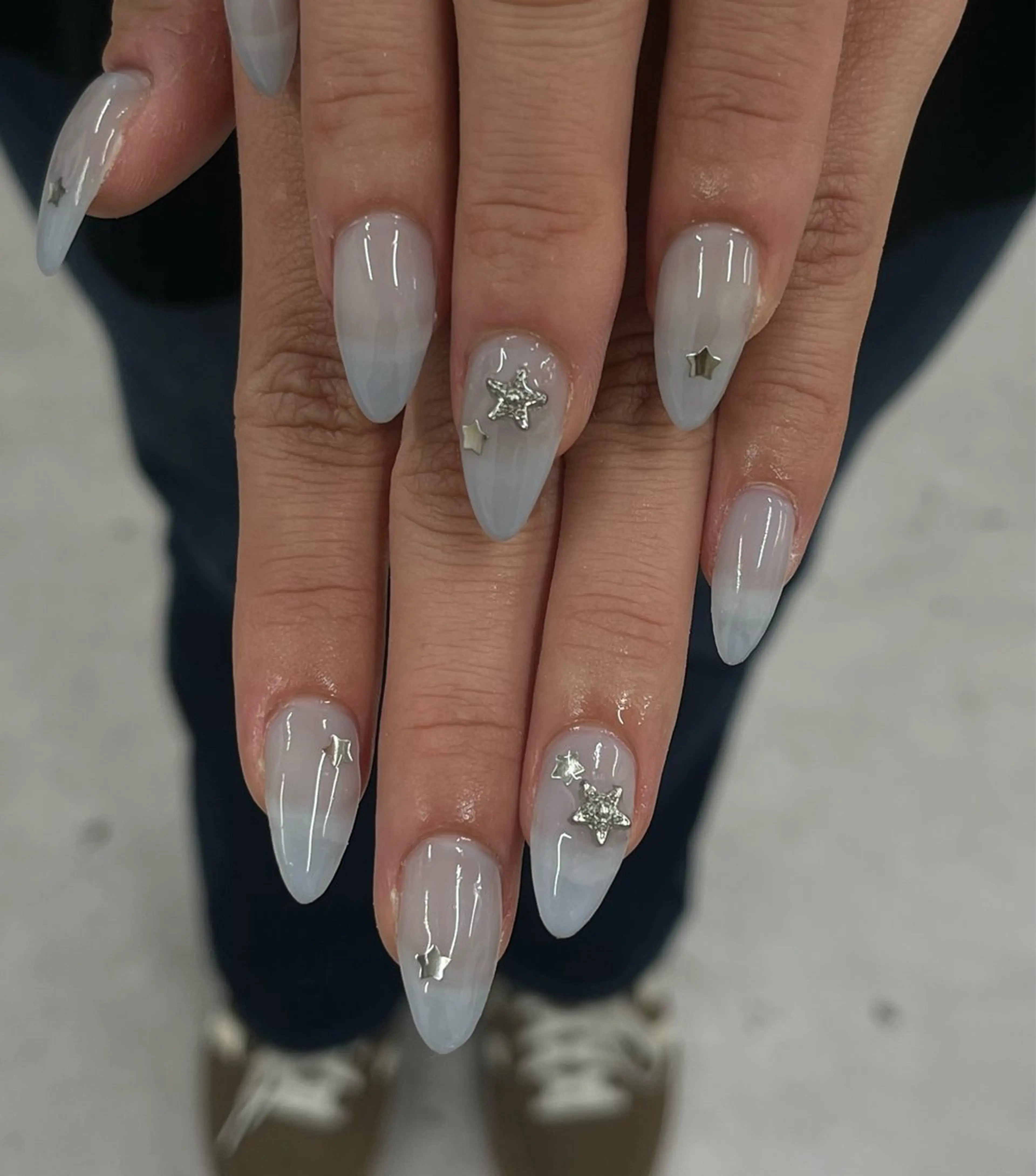 ネイル ブルー クリアネイル schon 🎀saraのネイルデザイン