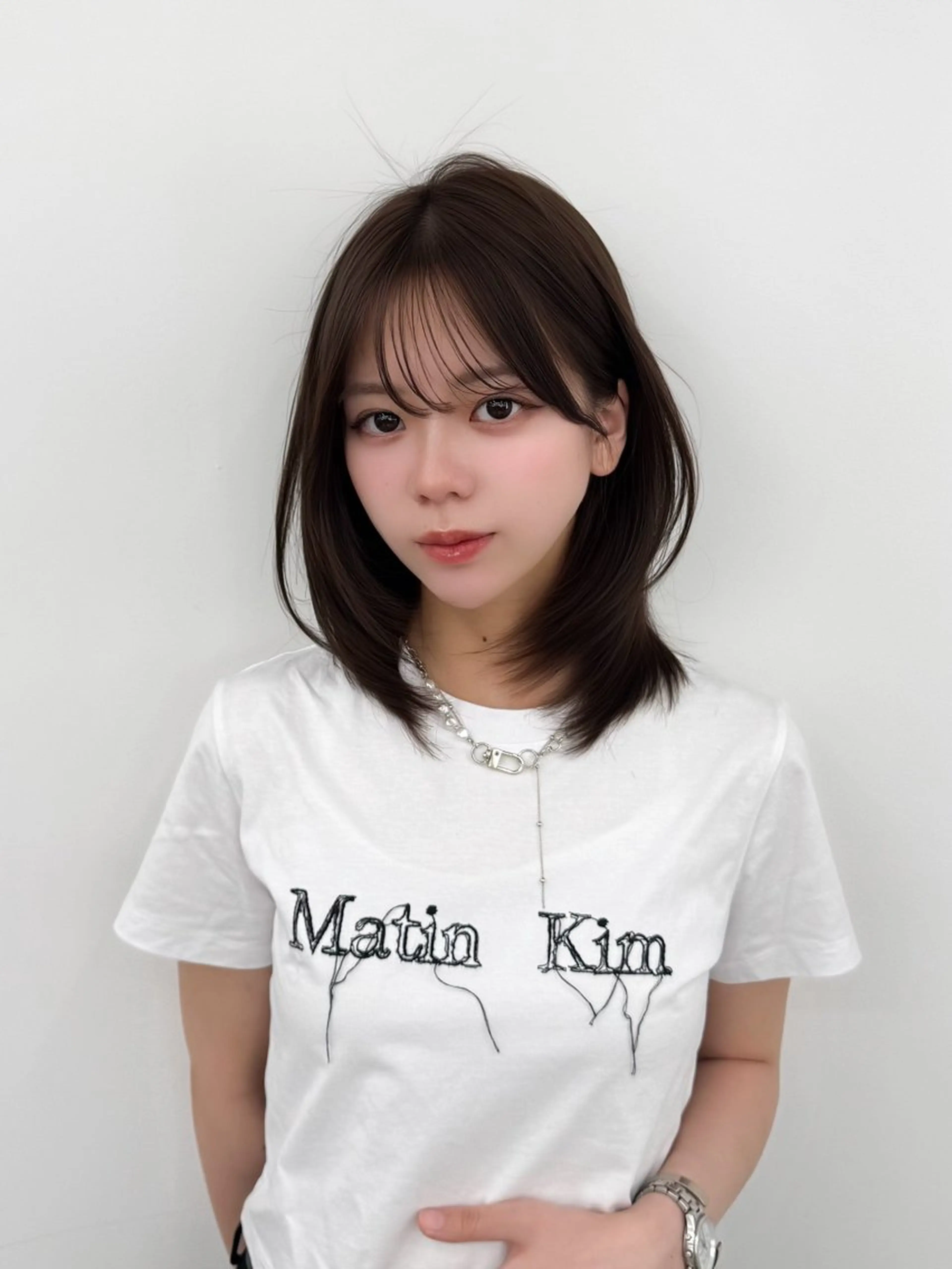 ミディアム カラー ヘアアレンジ カット ヘアカラー トリートメント 顔周り&ミディアム 特化/池袋/kokiのヘアスタイル