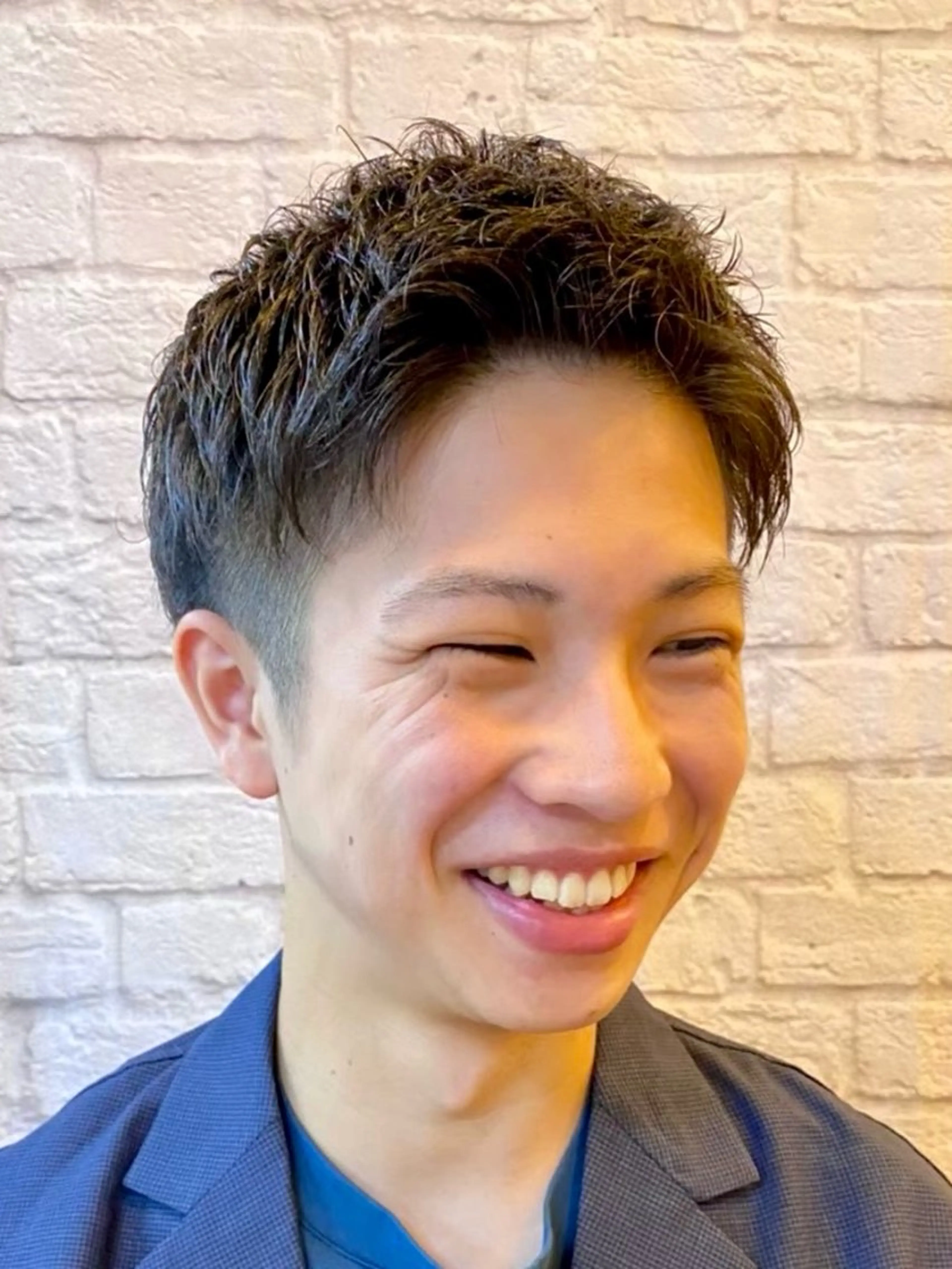 ショート パーマ ヘアアレンジ メンズ キッズ メンズカット/パーマ 山崎航平💈のヘアスタイル