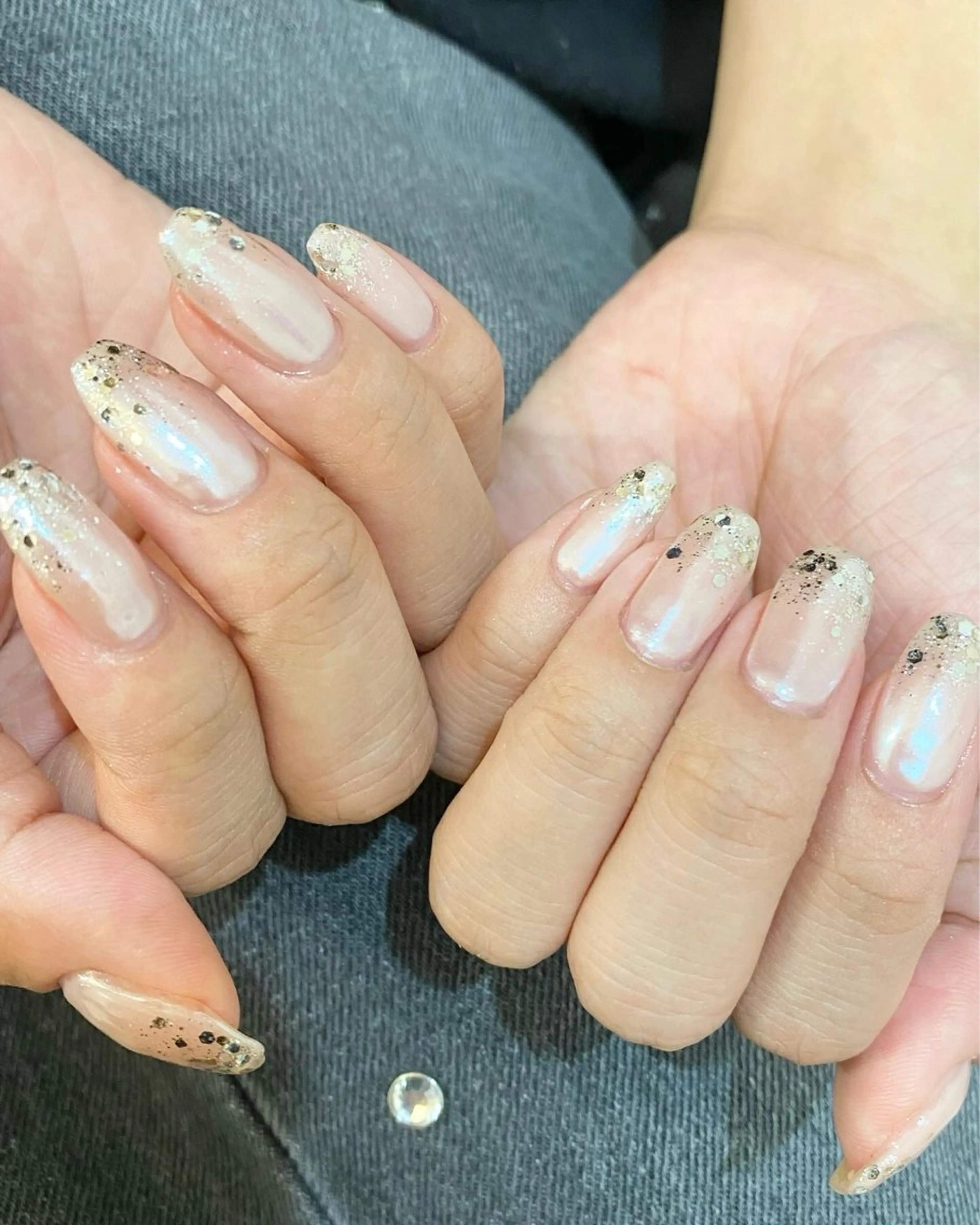 ネイル ジェルネイル ラメ(グリッター) ミラーネイル ワンカラーネイル スカルプネイル 渋谷ネイルサロン ロゼオ/ドンキ前のネイルデザイン