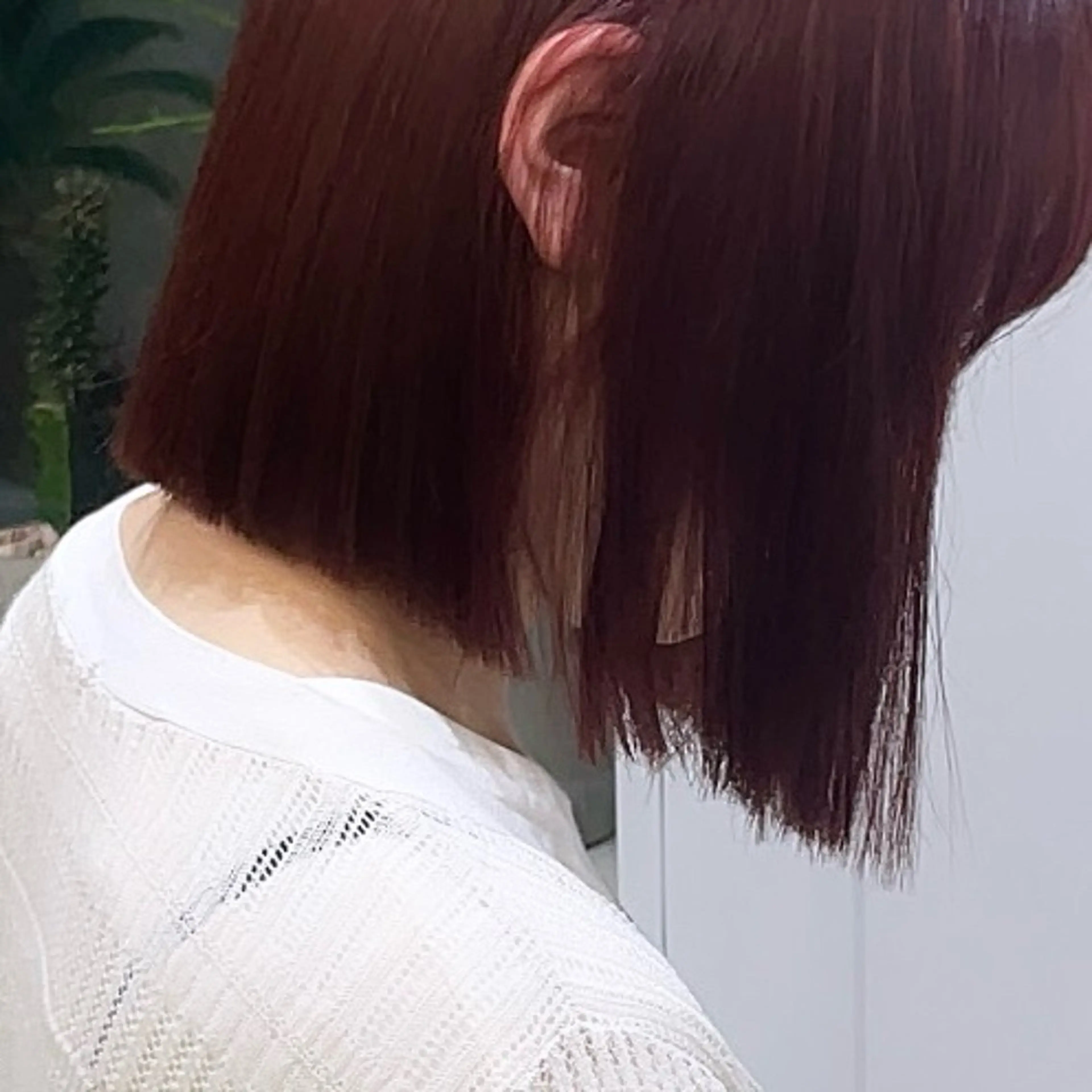 ミディアム カラー カシス ピンクカラー ボブ カット ヘアカラー Rui/透明感カラー 暖色/レイヤーカットのヘアスタイル