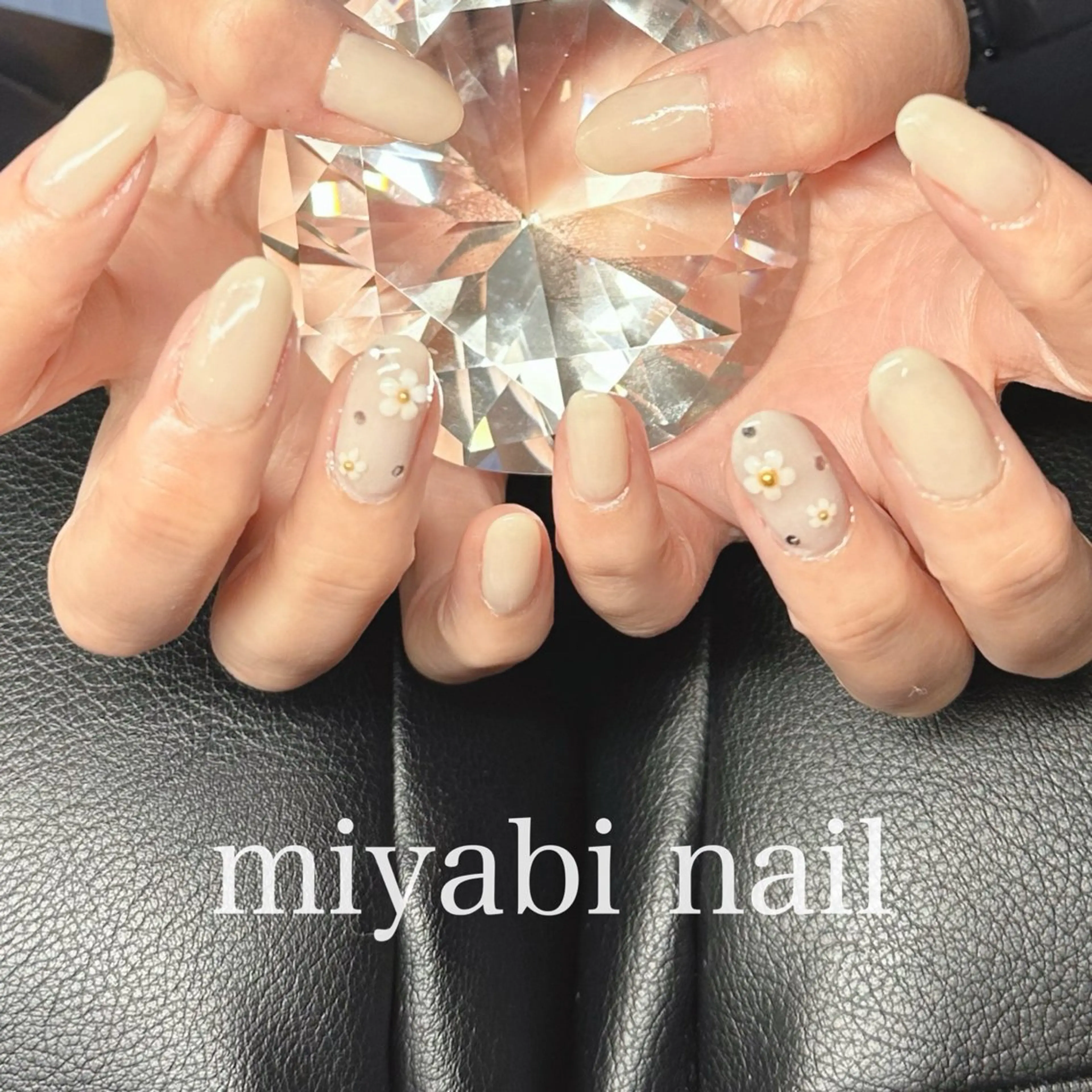 ネイル 持ち込み ストーンネイル ハンドネイル miyabi nail 桂川駅近くのネイルデザイン