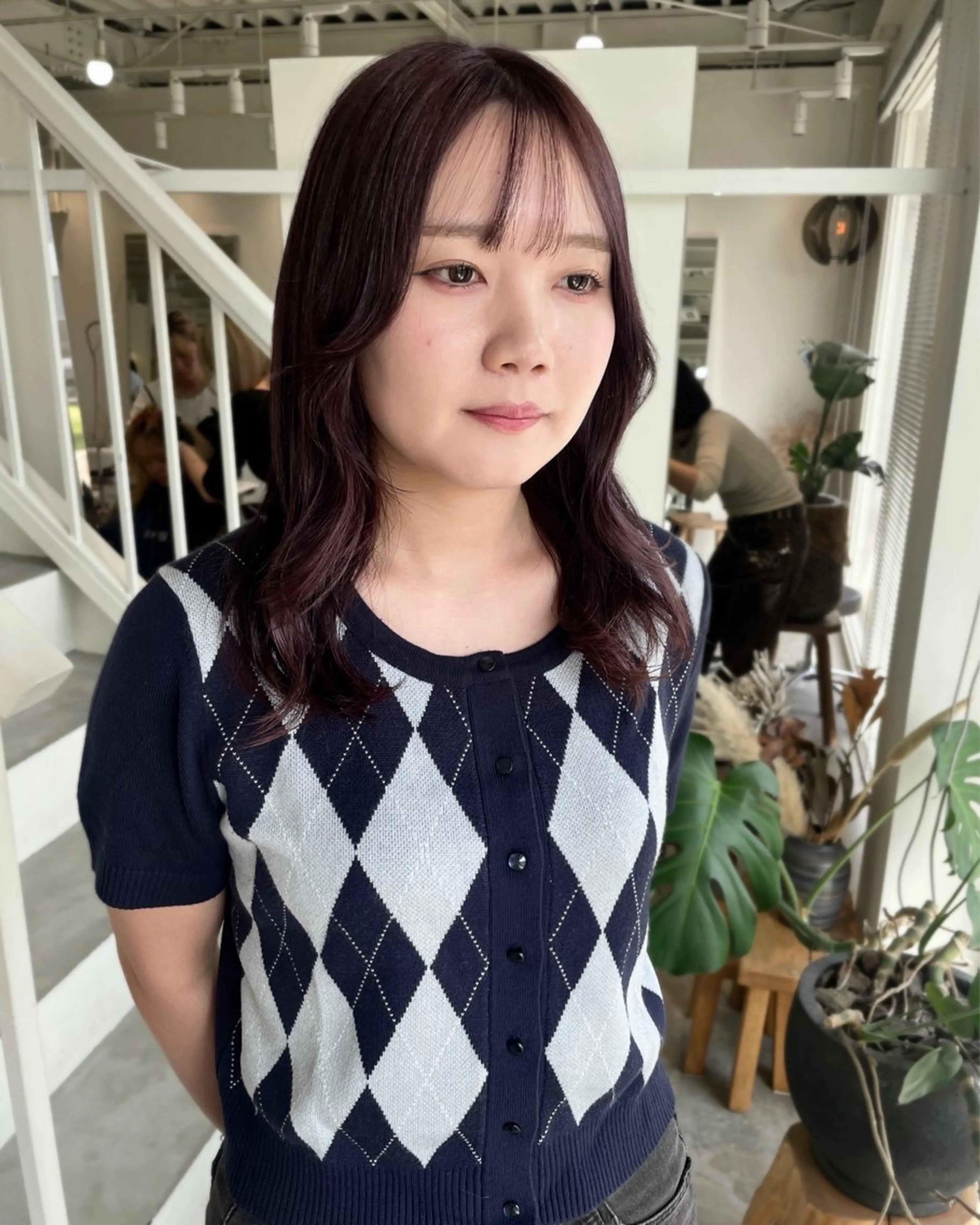 ロング カラー ヘアカラー 林 千聖のヘアスタイル