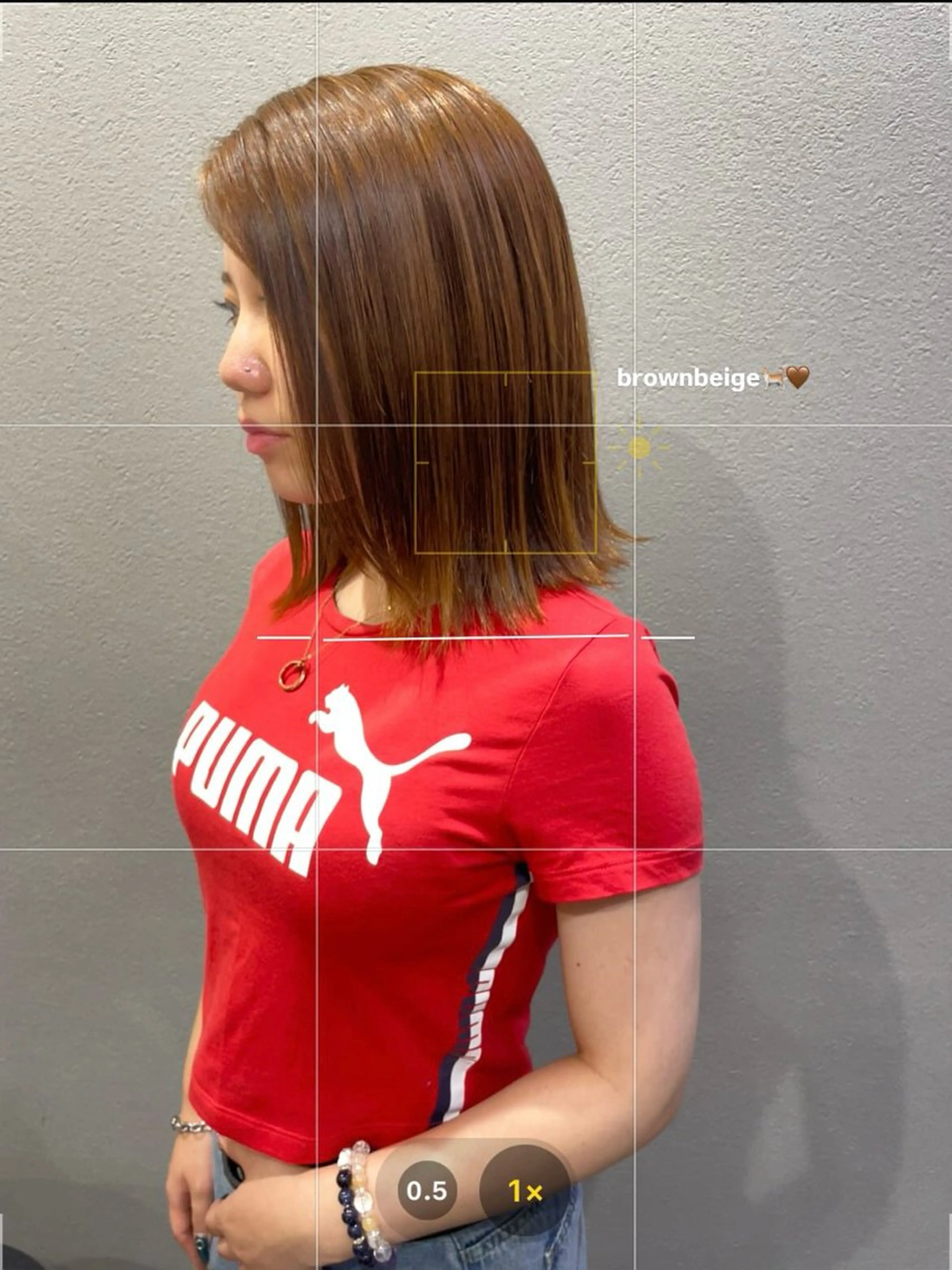 ミディアム カラー ブリーチ ブラウンカラー ブリーチなしカラー ヘアカラー サクマ マナミ🎀のヘアスタイル