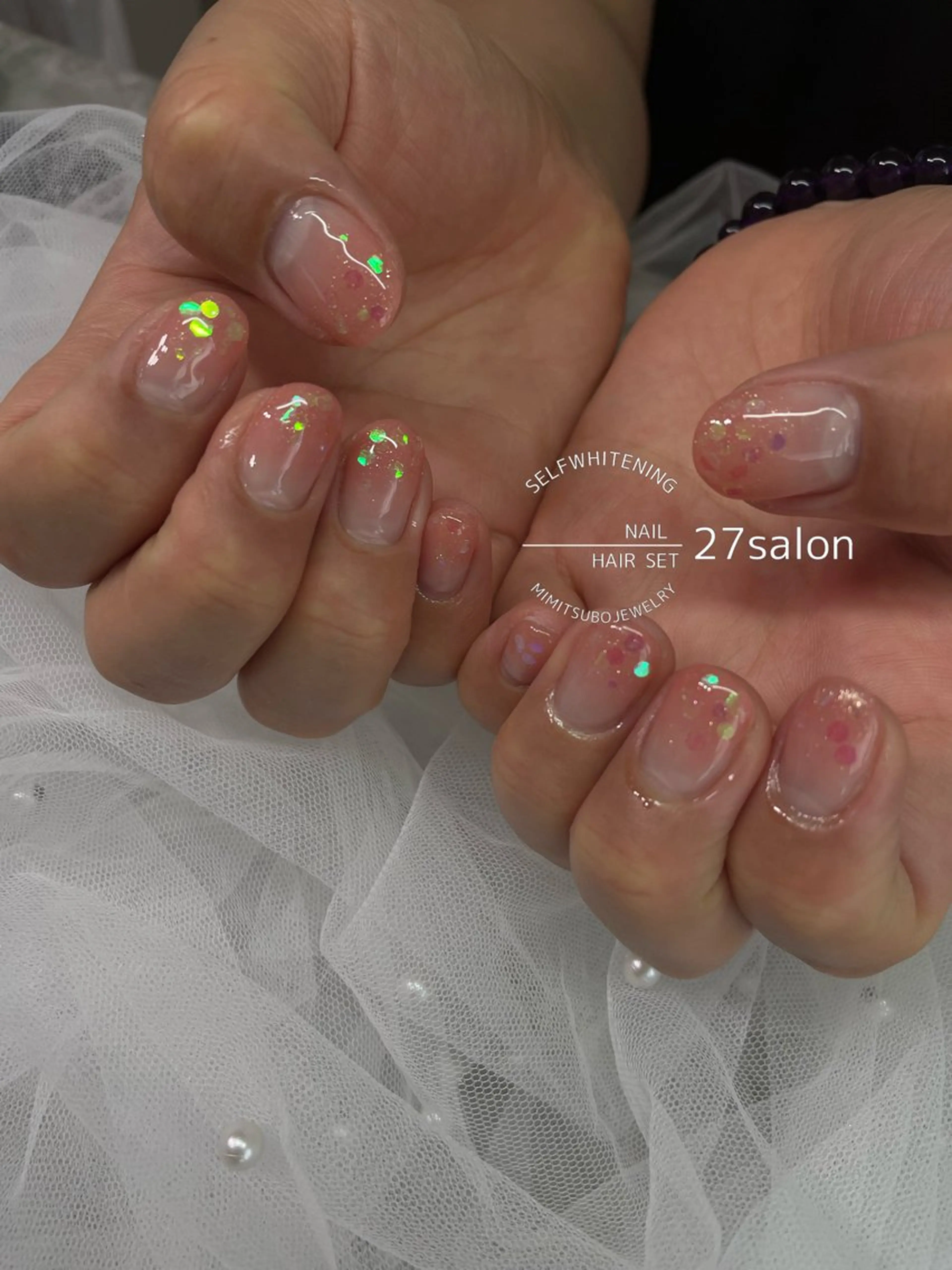 ネイル グラデーション ピンク ハンドネイル 27salon yuinaのネイルデザイン