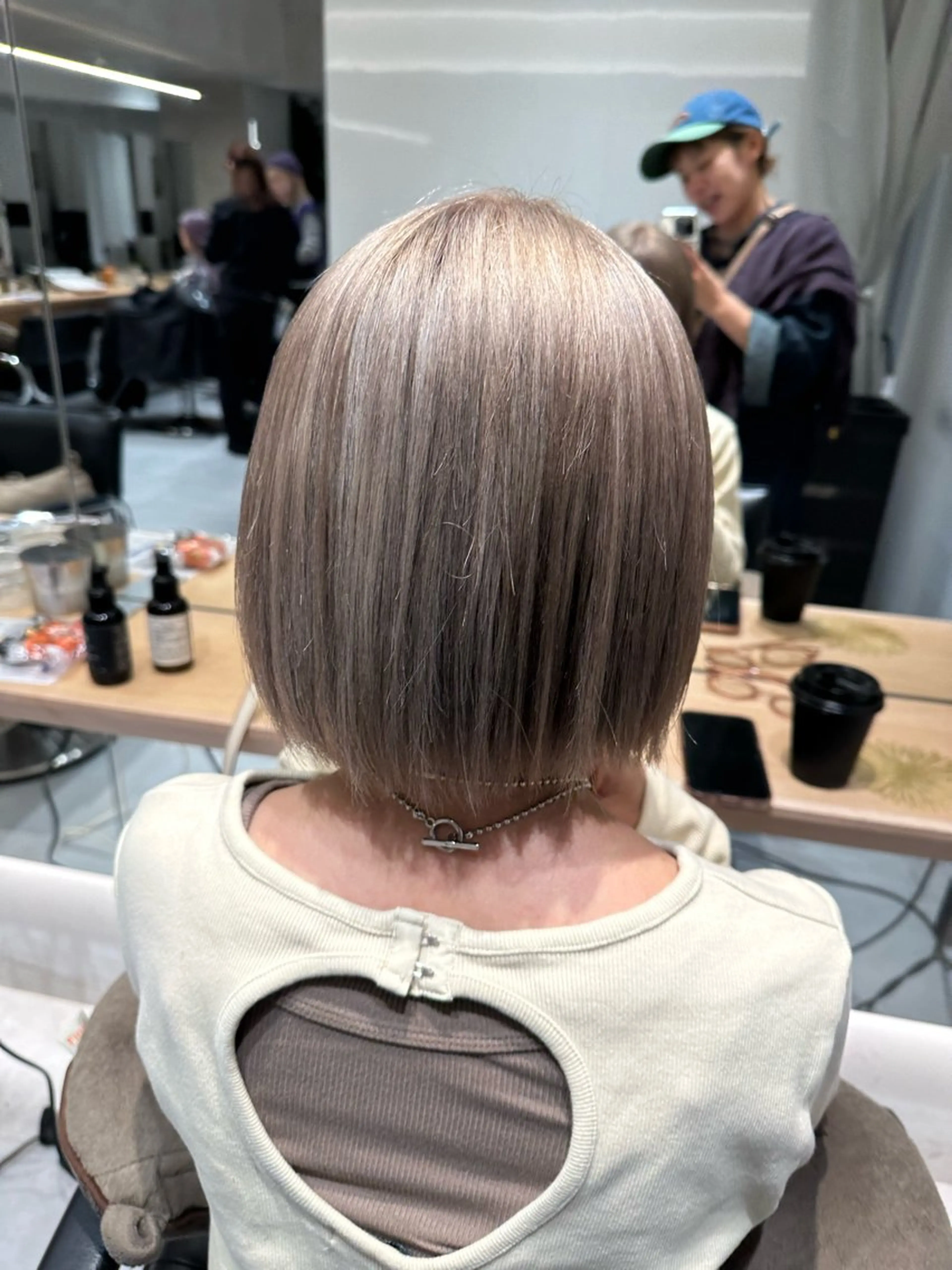 ショート カラー ヘアアレンジ ヘアカラー トリートメント オリーブ透明感カラー 表参道/MIKUのヘアスタイル